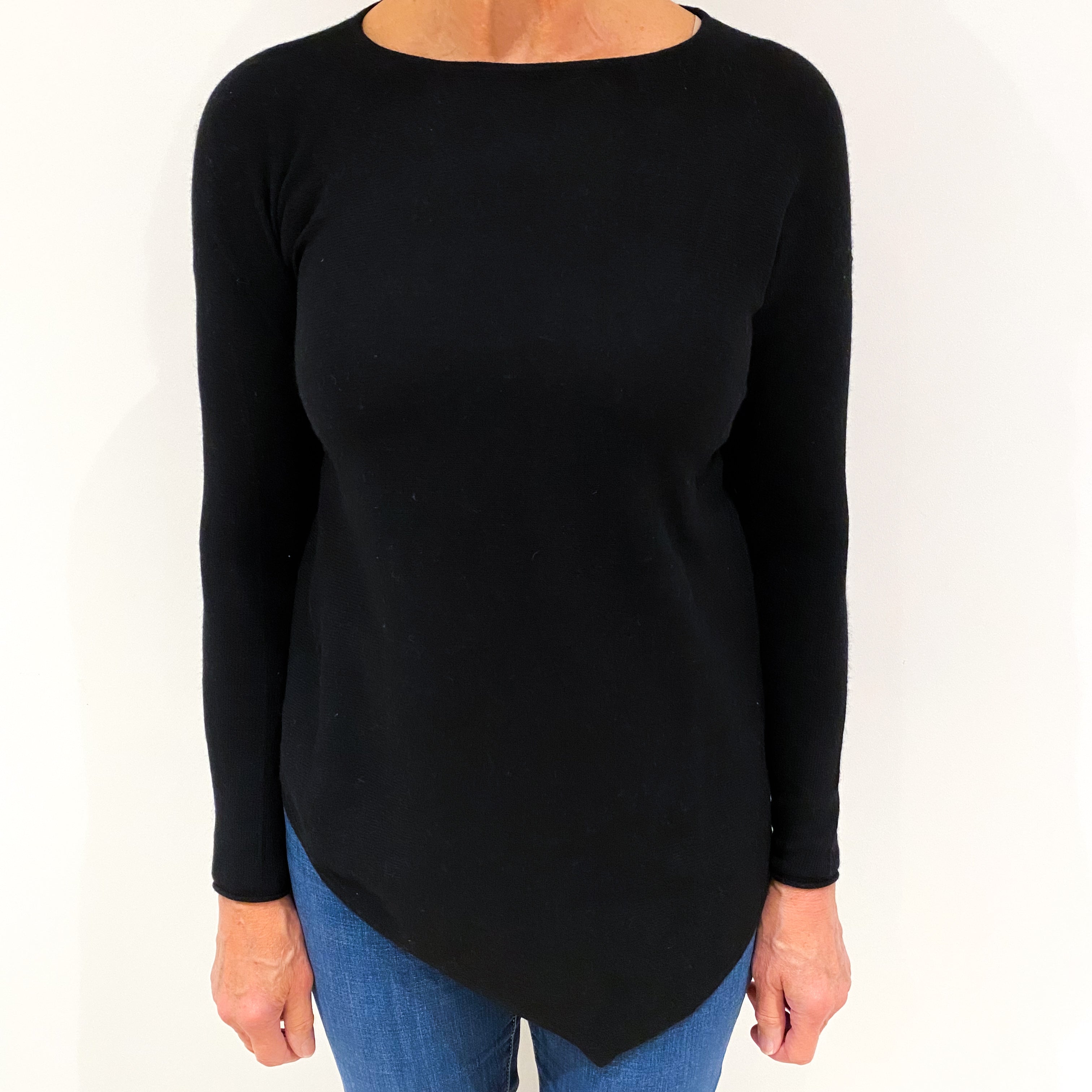 Black Cashmere Crew Neck Jumper Medium