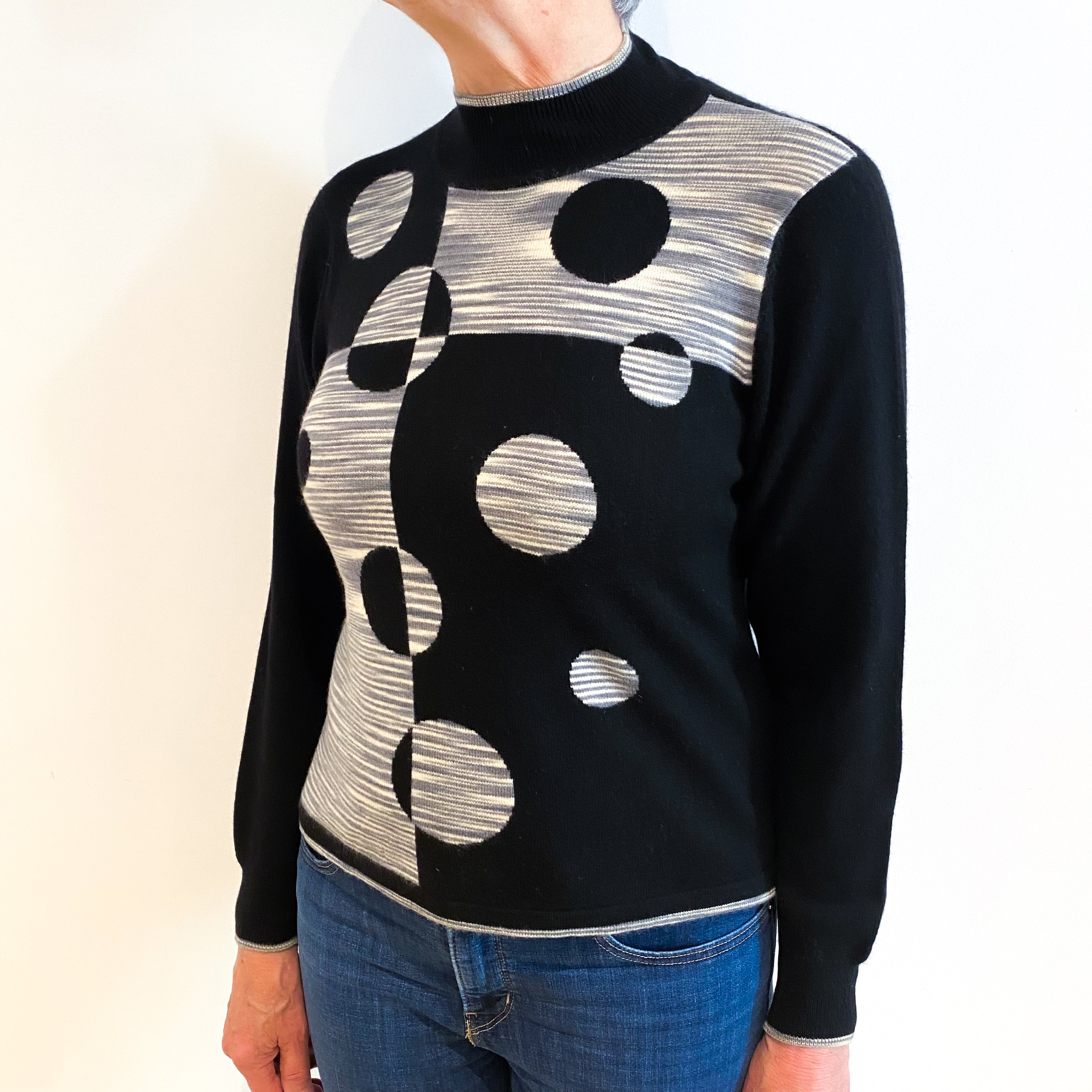Black Cashmere Turtle Neck Jumper Medium