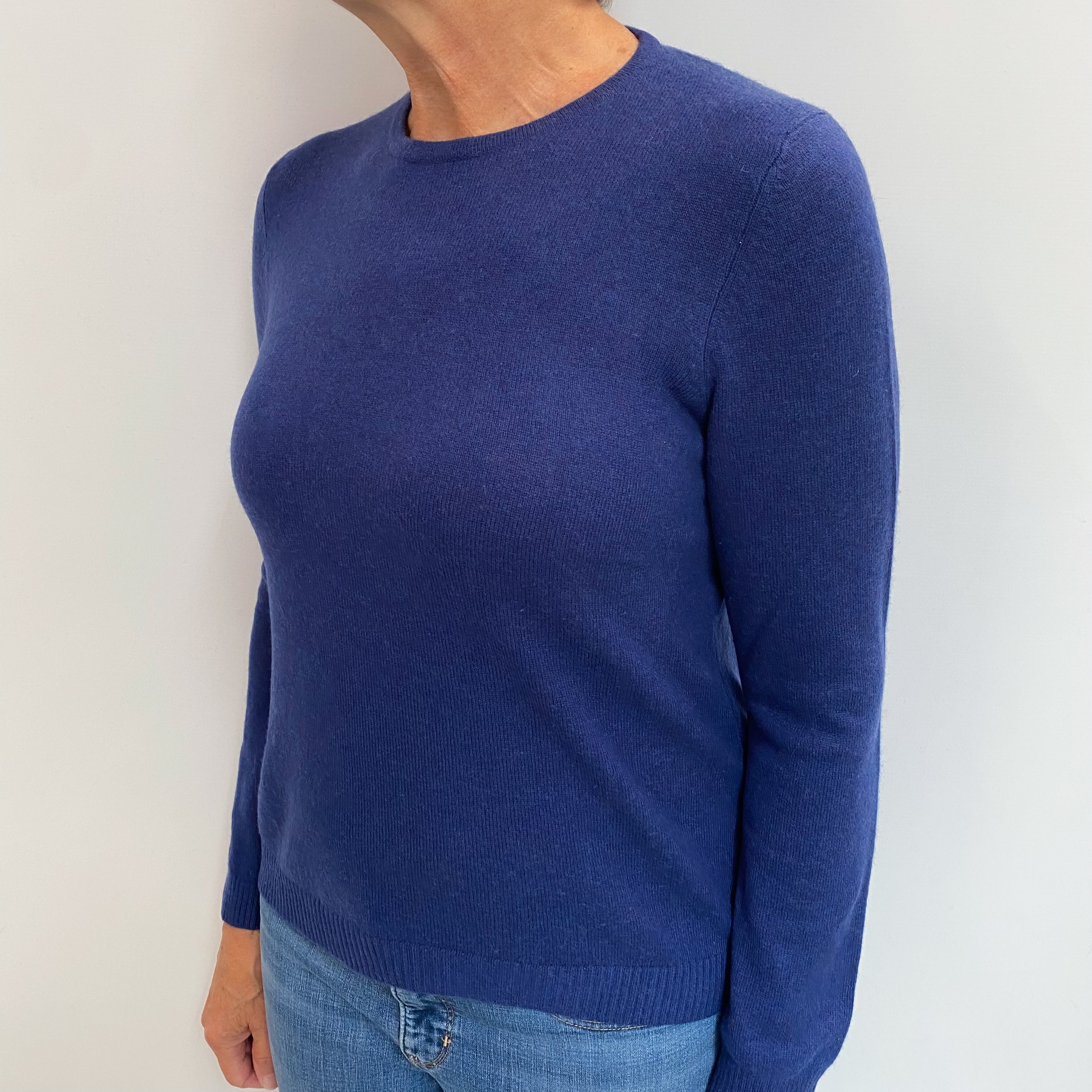 L.L Bean Indigo Blue Cashmere Crew Neck Jumper Medium