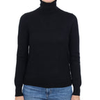 Black Cashmere Polo Neck Jumper Small