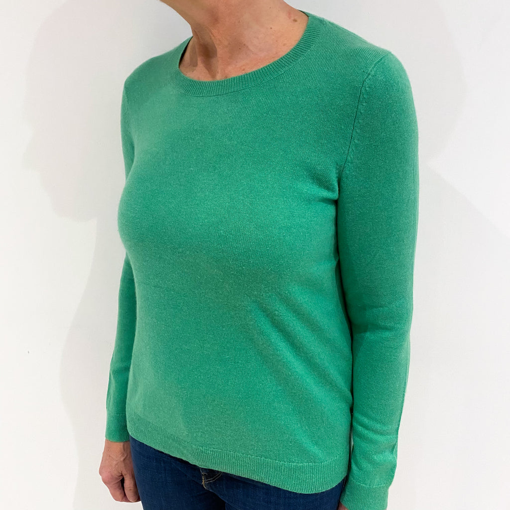Jade Green Cashmere Crew Neck Jumper Medium
