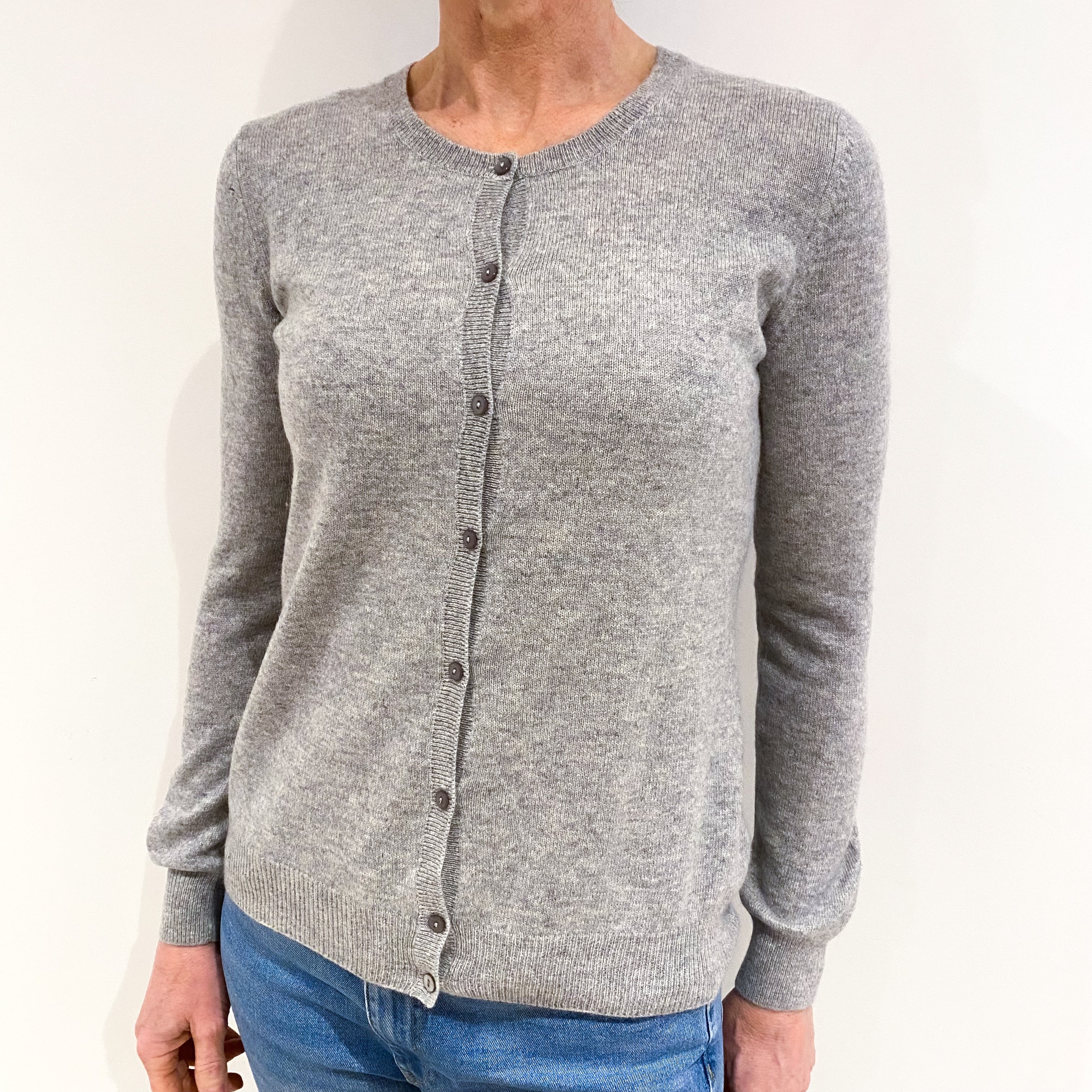 Smoke Grey Cashmere Cardigan Small