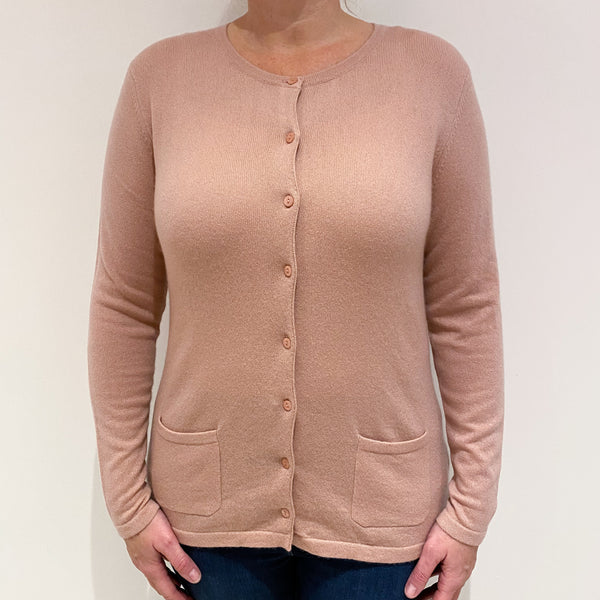 Faded Heather Pink Cashmere Cardigan Large