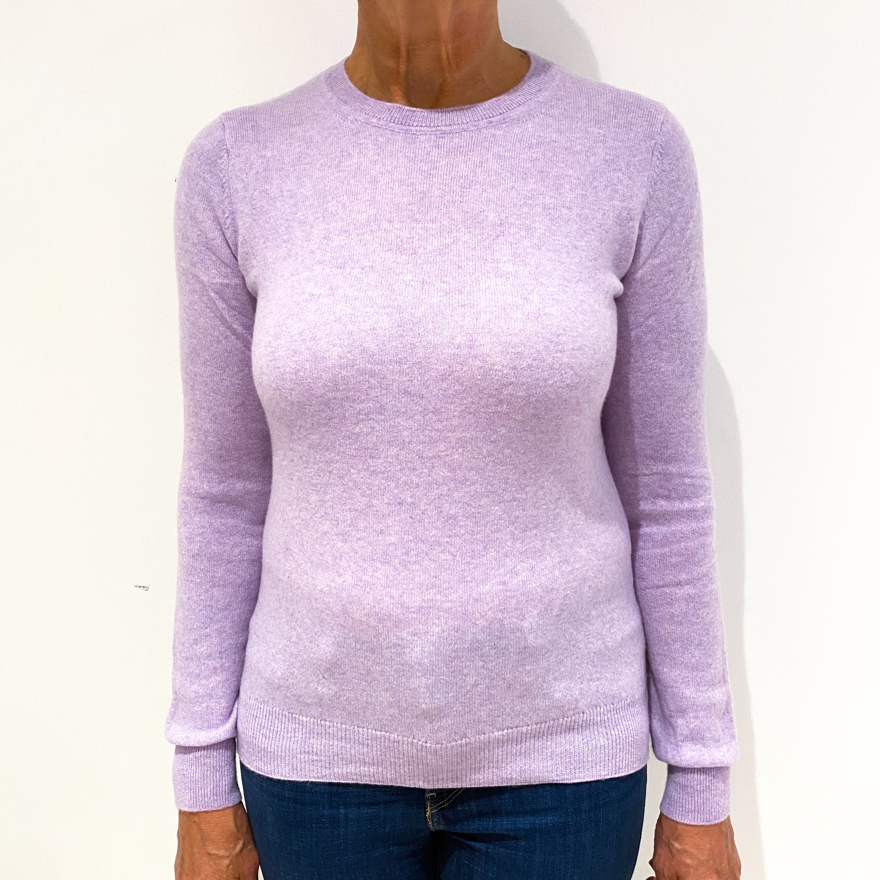 Lilac Purple Cashmere Crew Neck Jumper Medium