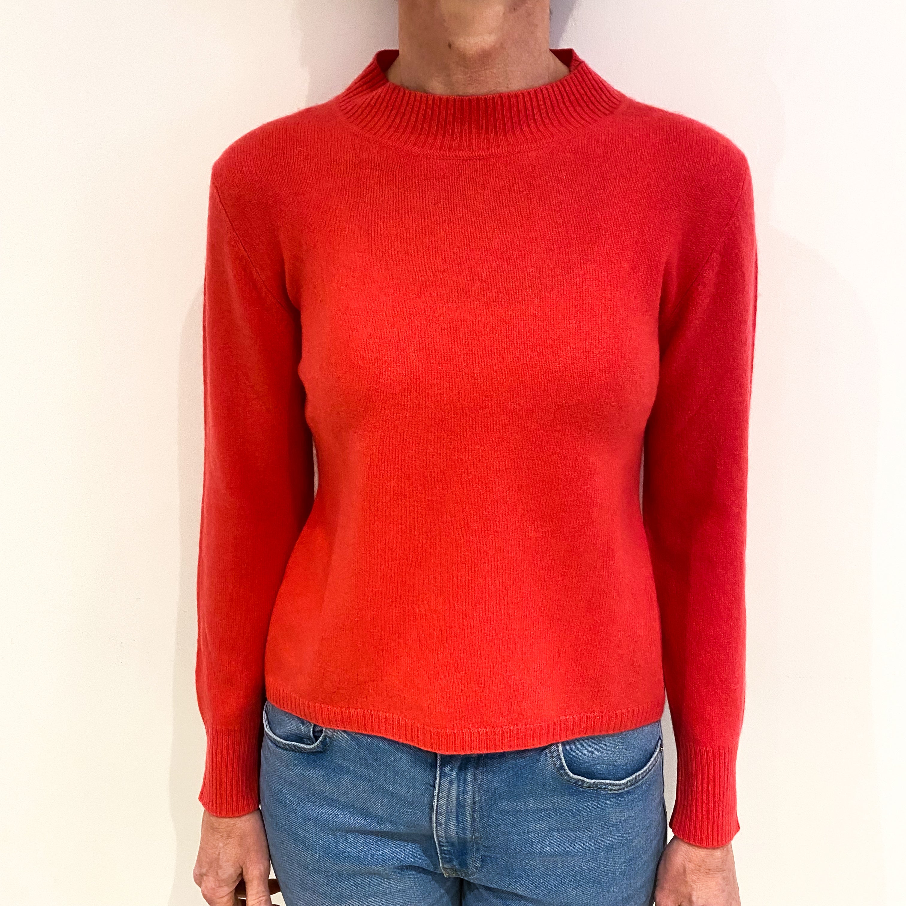 Cranberry Pink Cashmere Turtle Neck Jumper Small