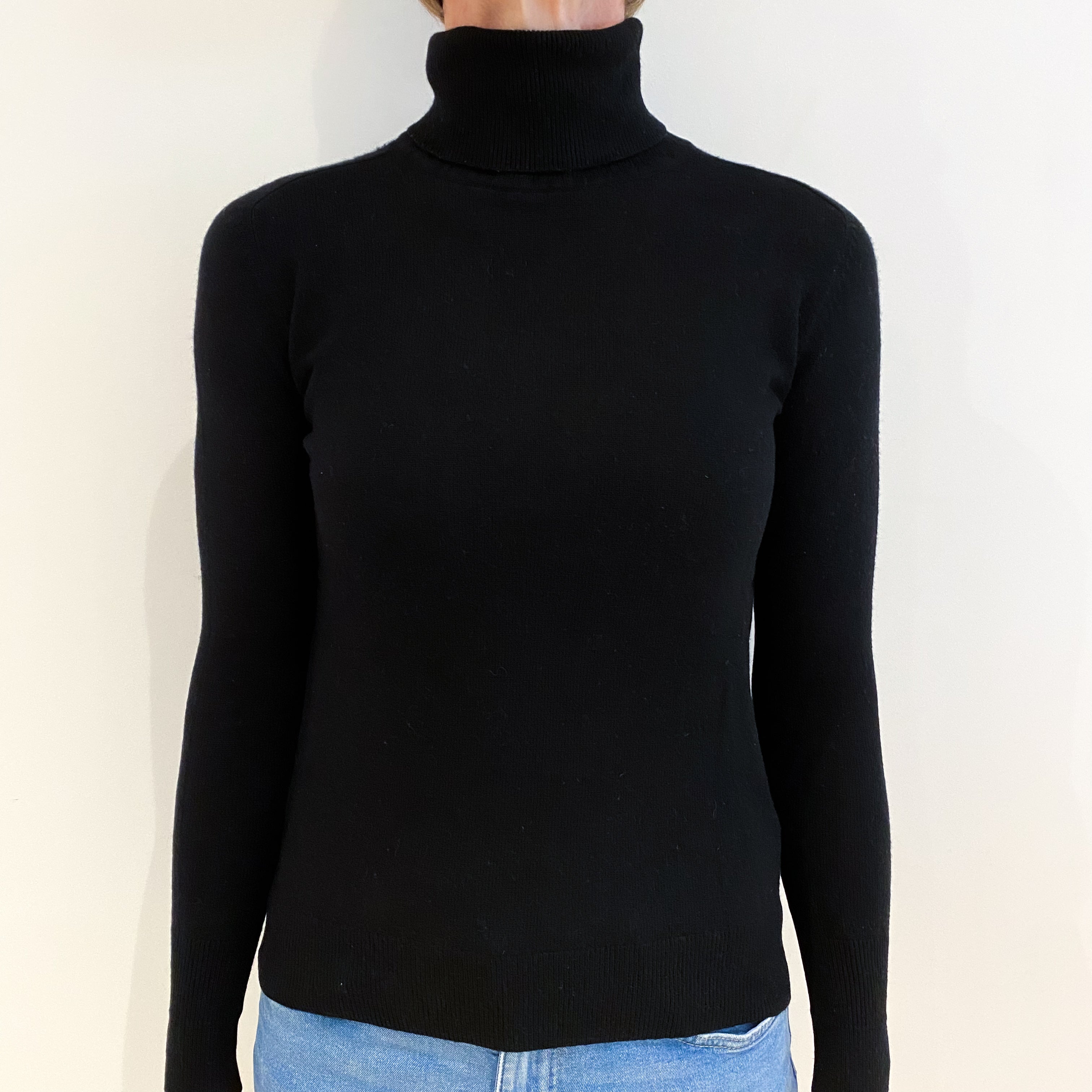 Everlane Black Cashmere Polo Neck Jumper Small