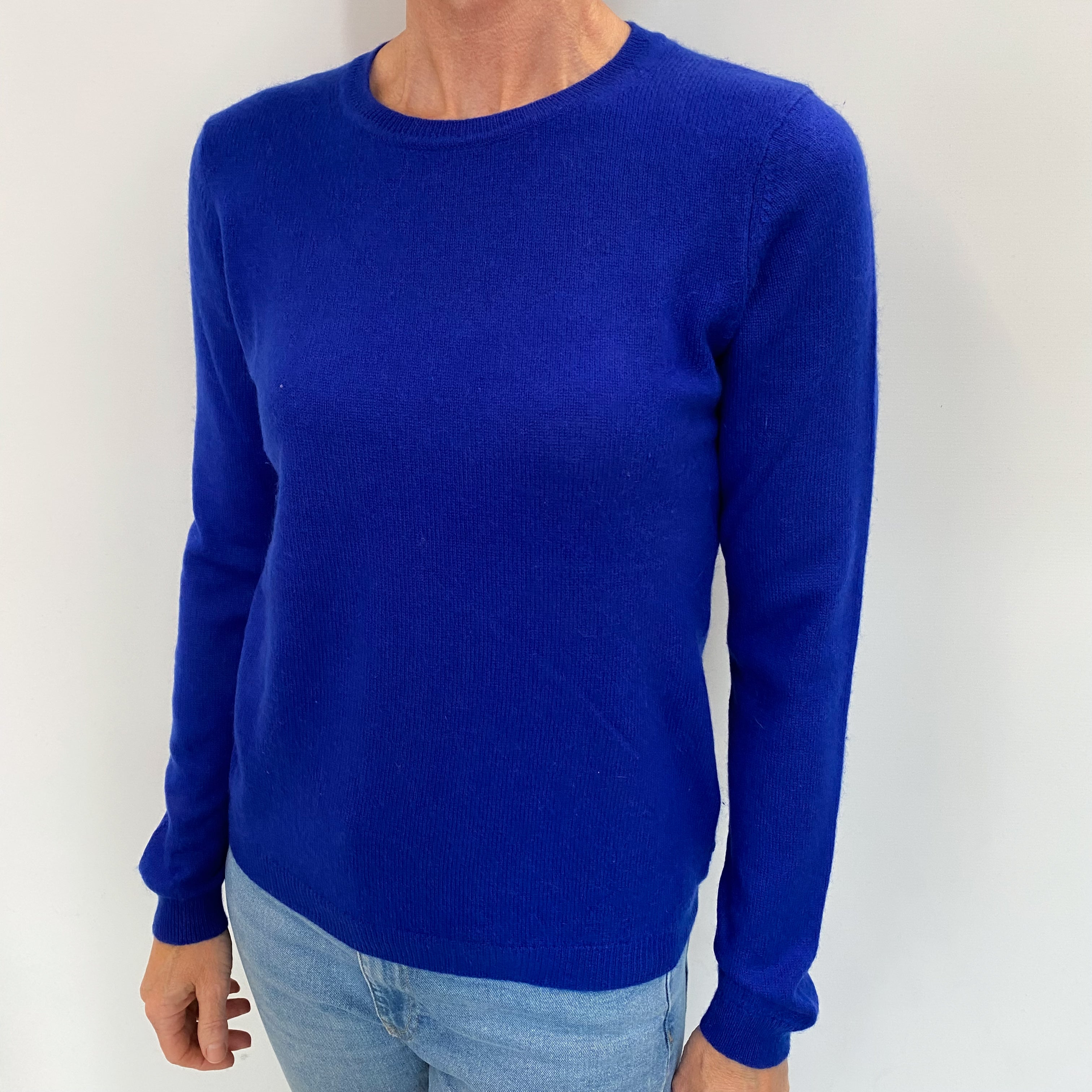 Royal Blue Cashmere Crew Neck Jumper Small