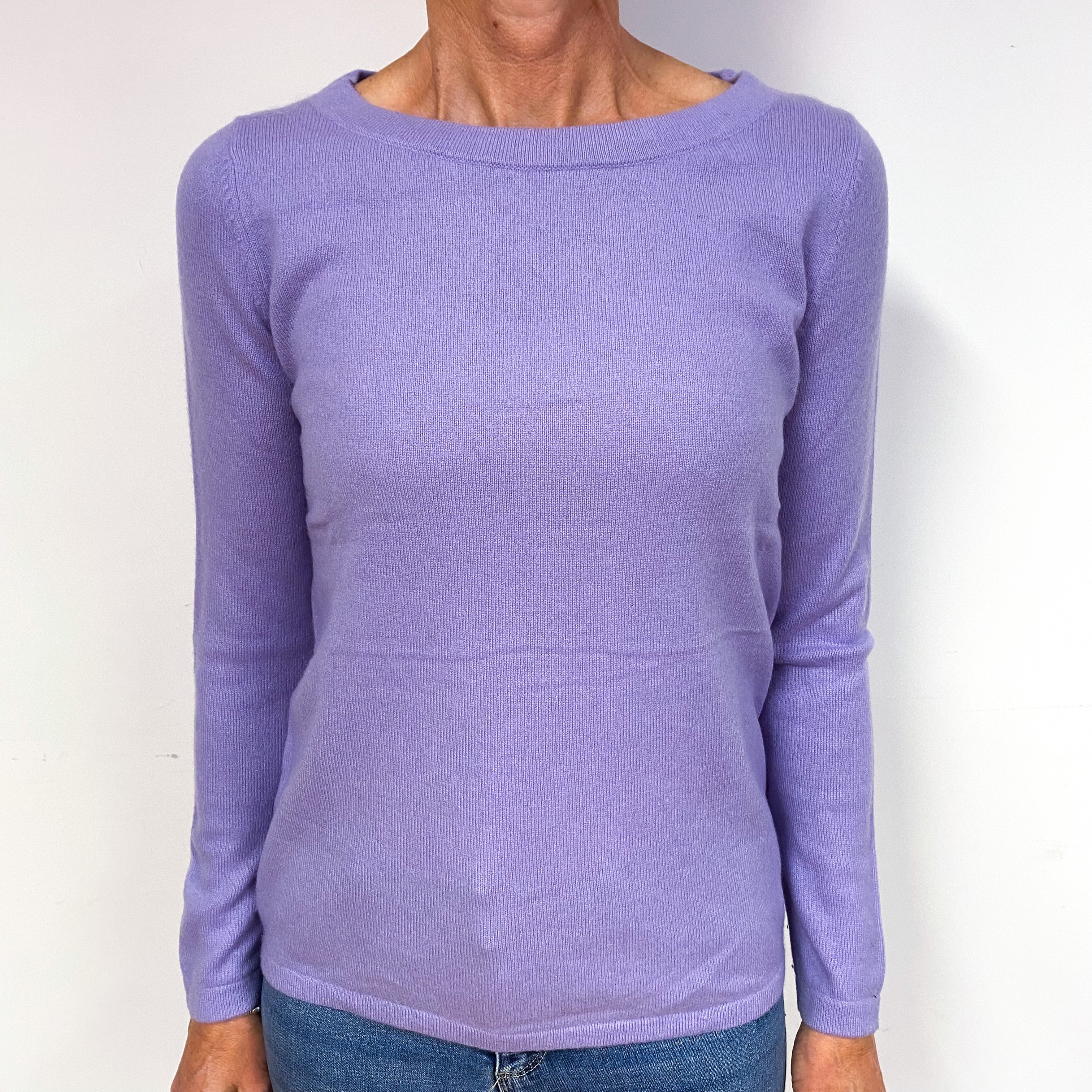 Lavender Purple Cashmere Crew Neck Jumper Medium