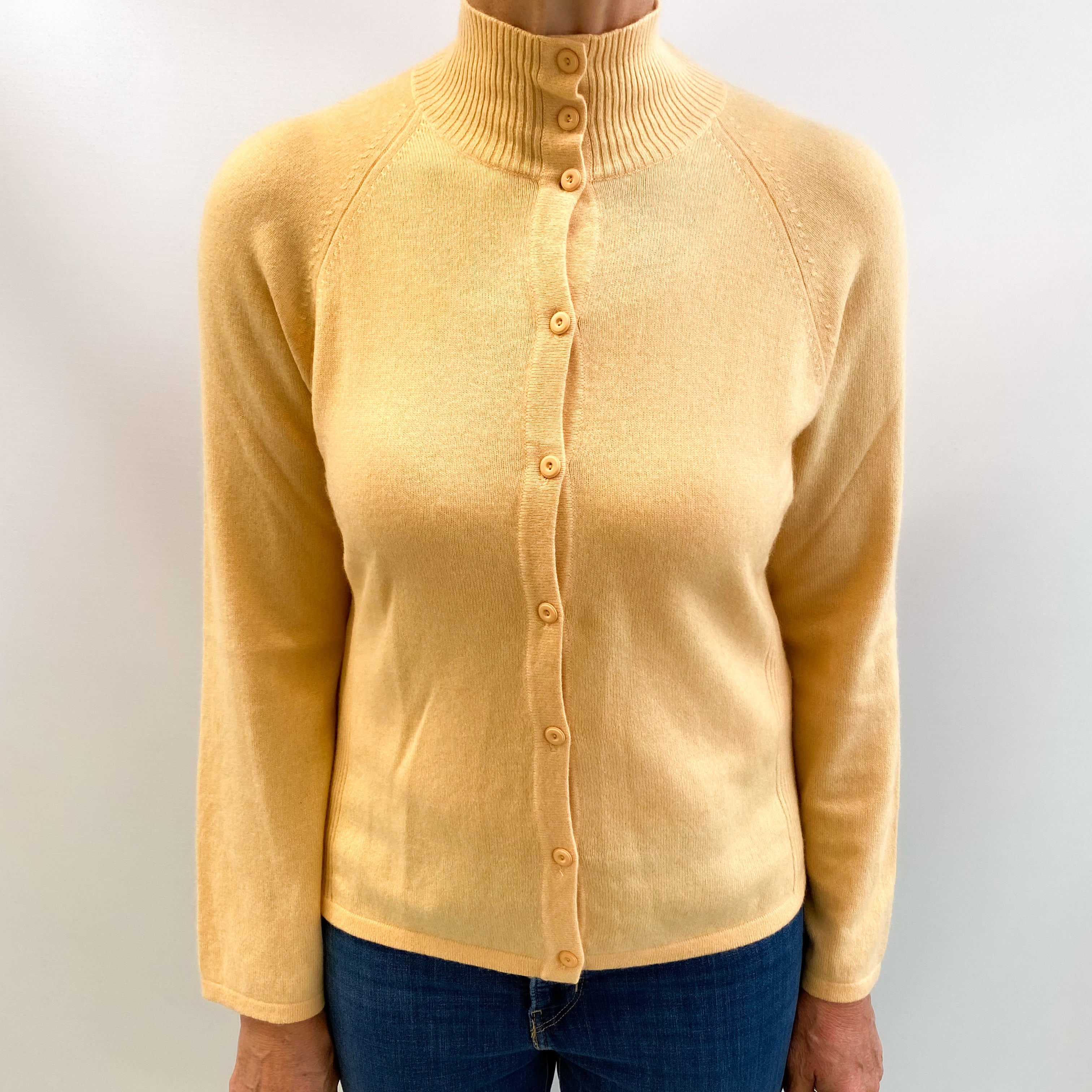 Pale Apricot Orange Cashmere Turtle Neck Jumper Medium