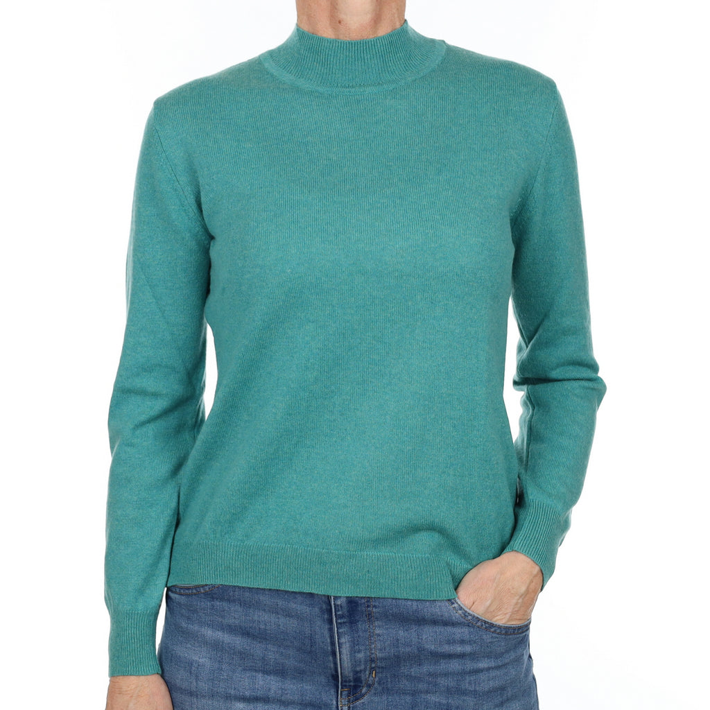 Turquoise Green Cashmere Turtle Neck Jumper Small