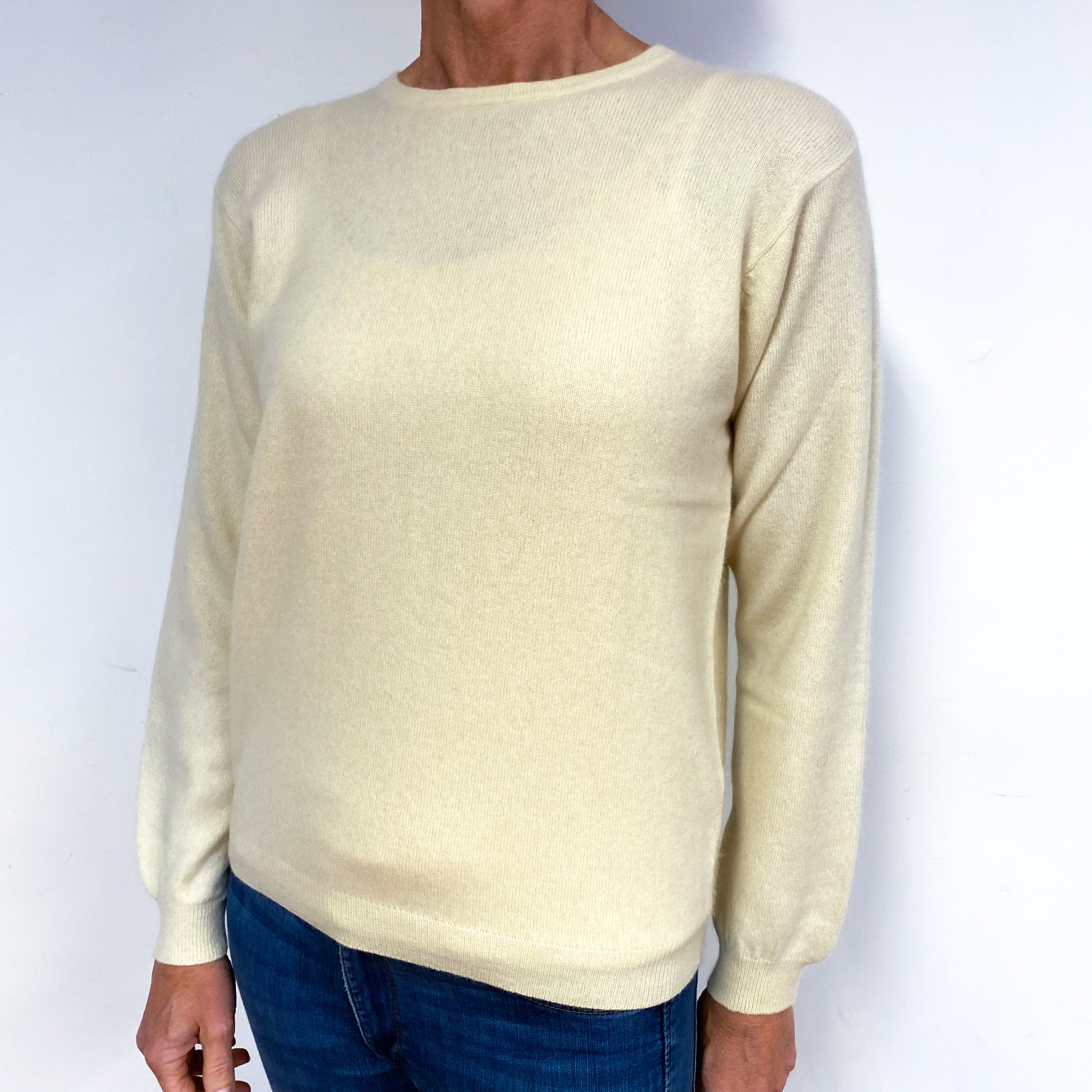Cream Cashmere Crew Neck Jumper Medium