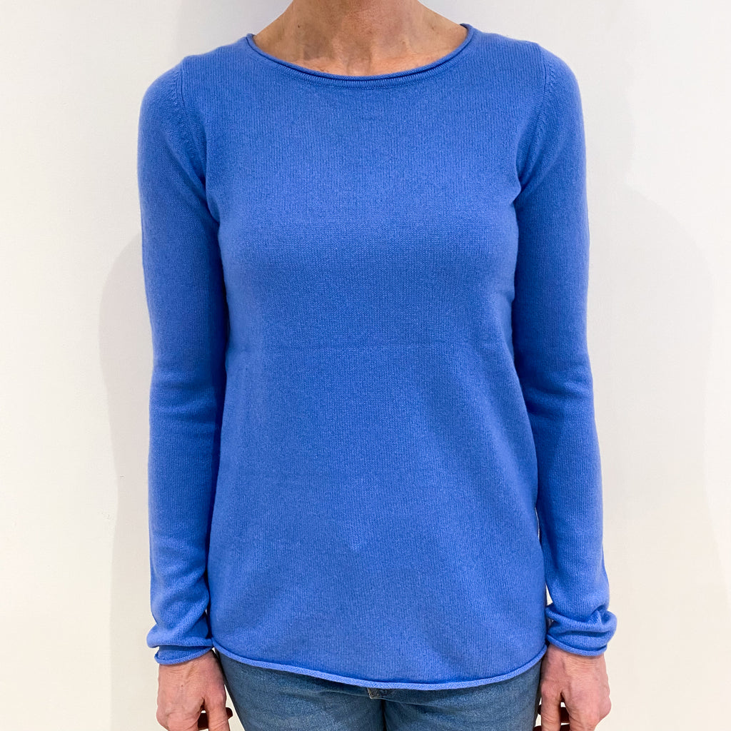 Cornflower Blue Cashmere Scoop Neck Jumper Small