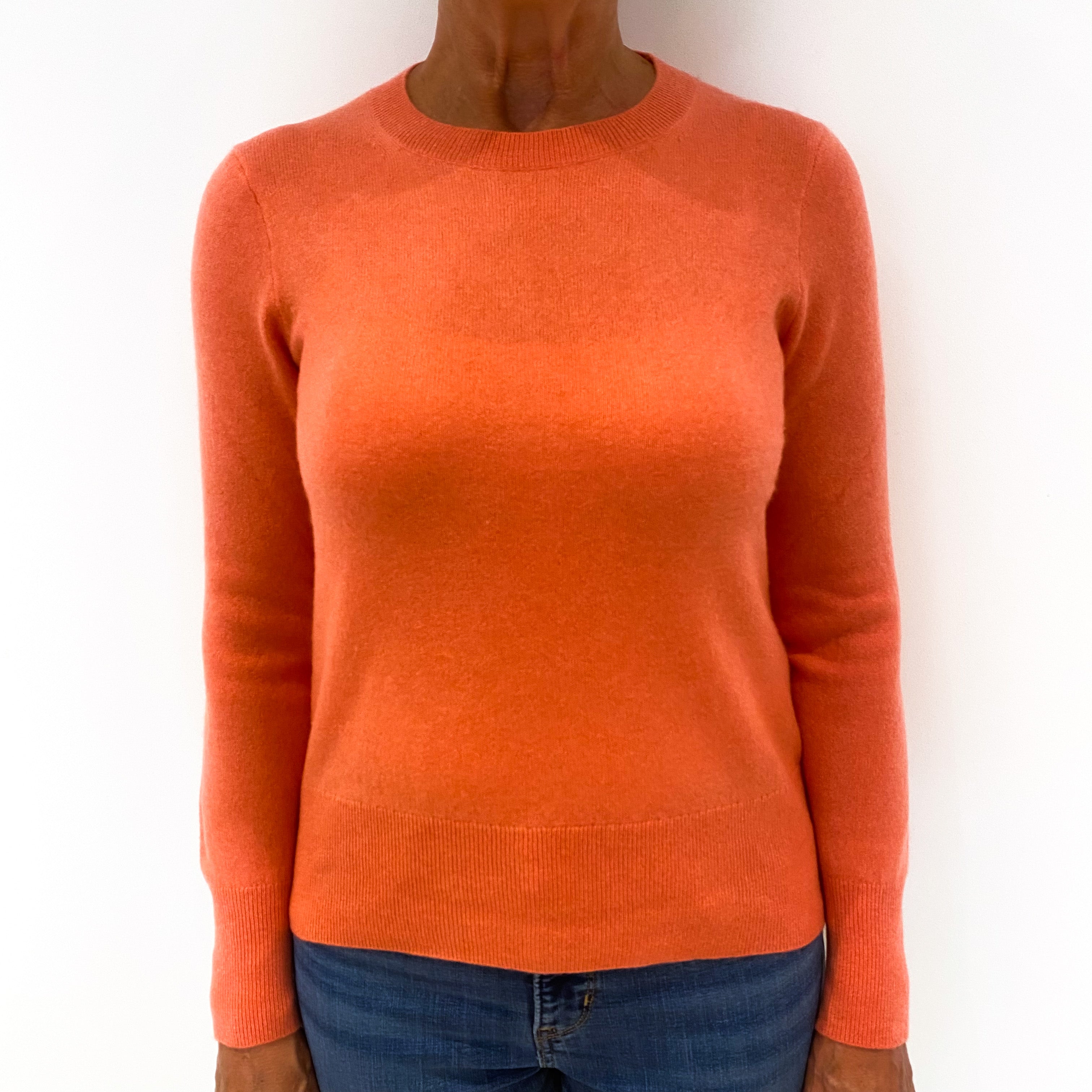 Flamingo Pink Cashmere Crew Neck Jumper Medium