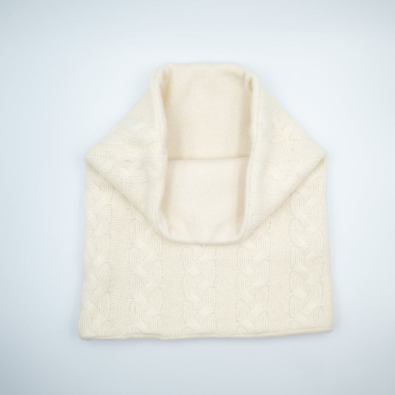 Cream Cable Luxury Double Layered Snood