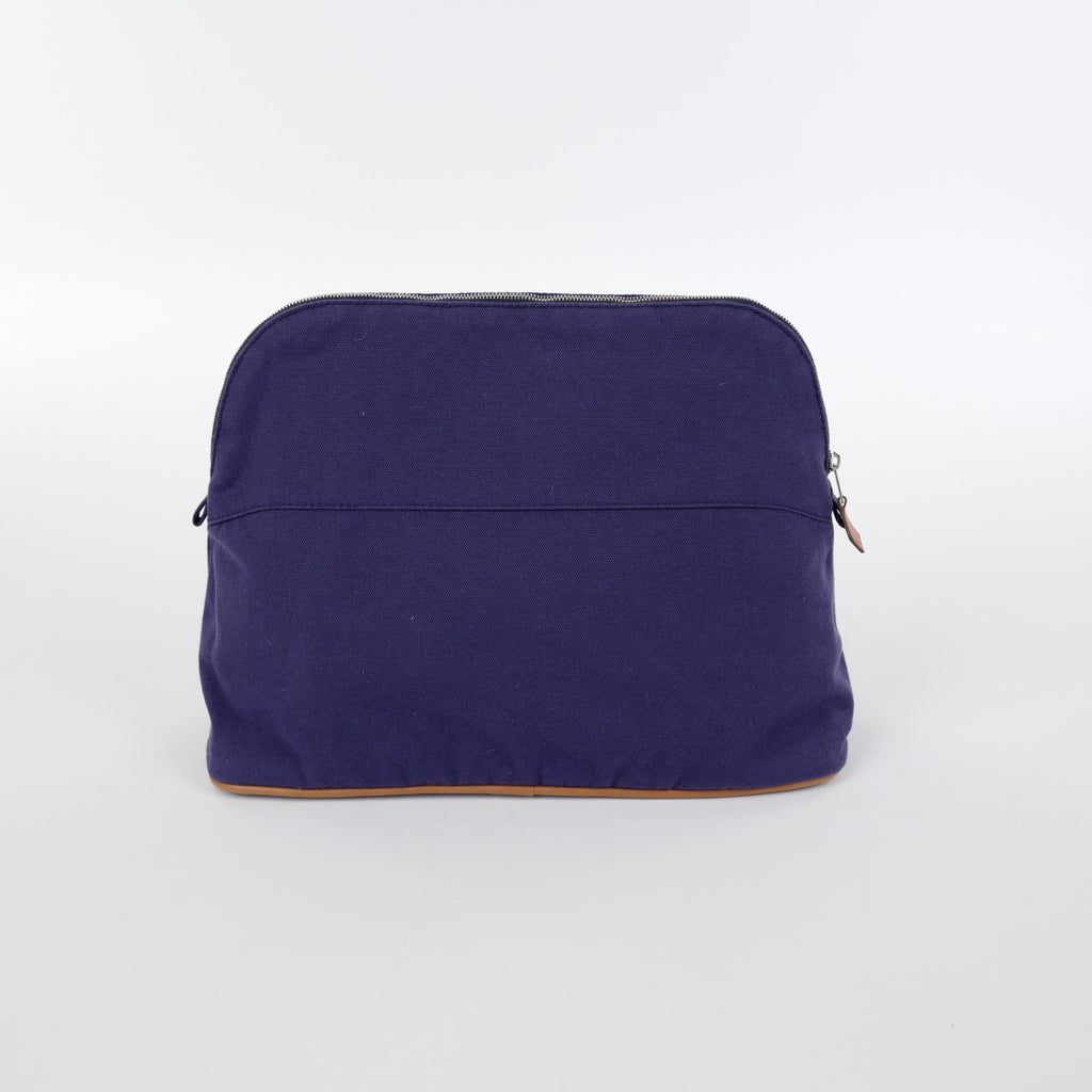 Hermès French Navy Cosmetic Bag Large