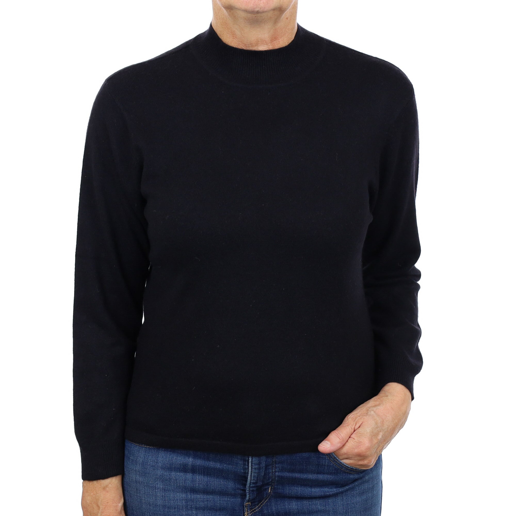 Black Cashmere Turtle Neck Jumper Medium