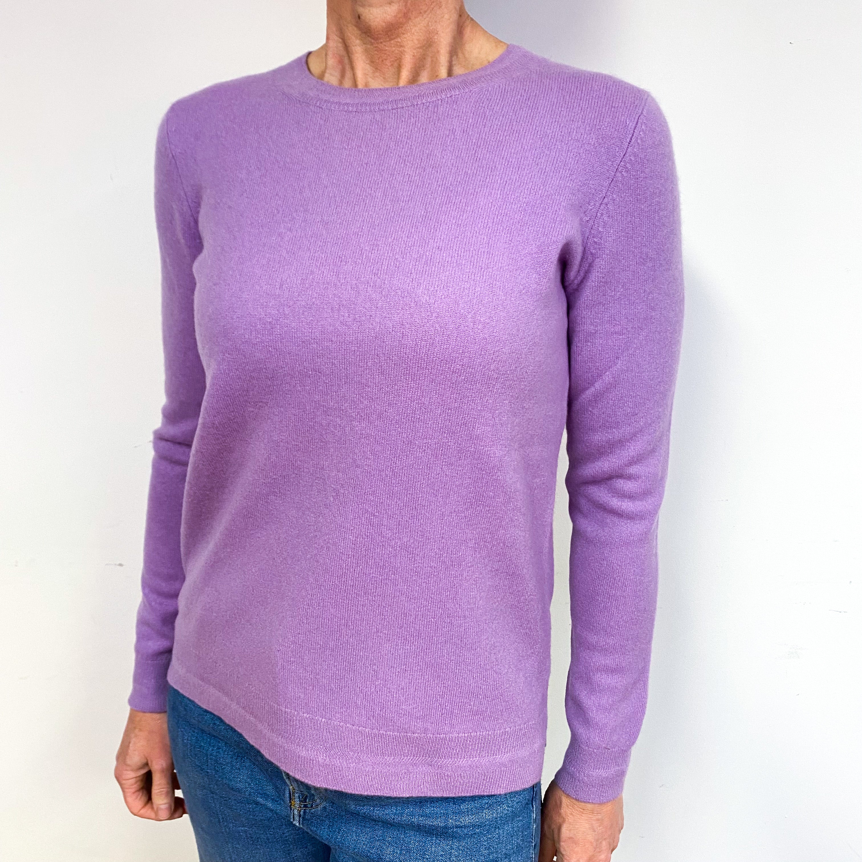 Lavender Pink Cashmere Crew Neck Jumper Medium