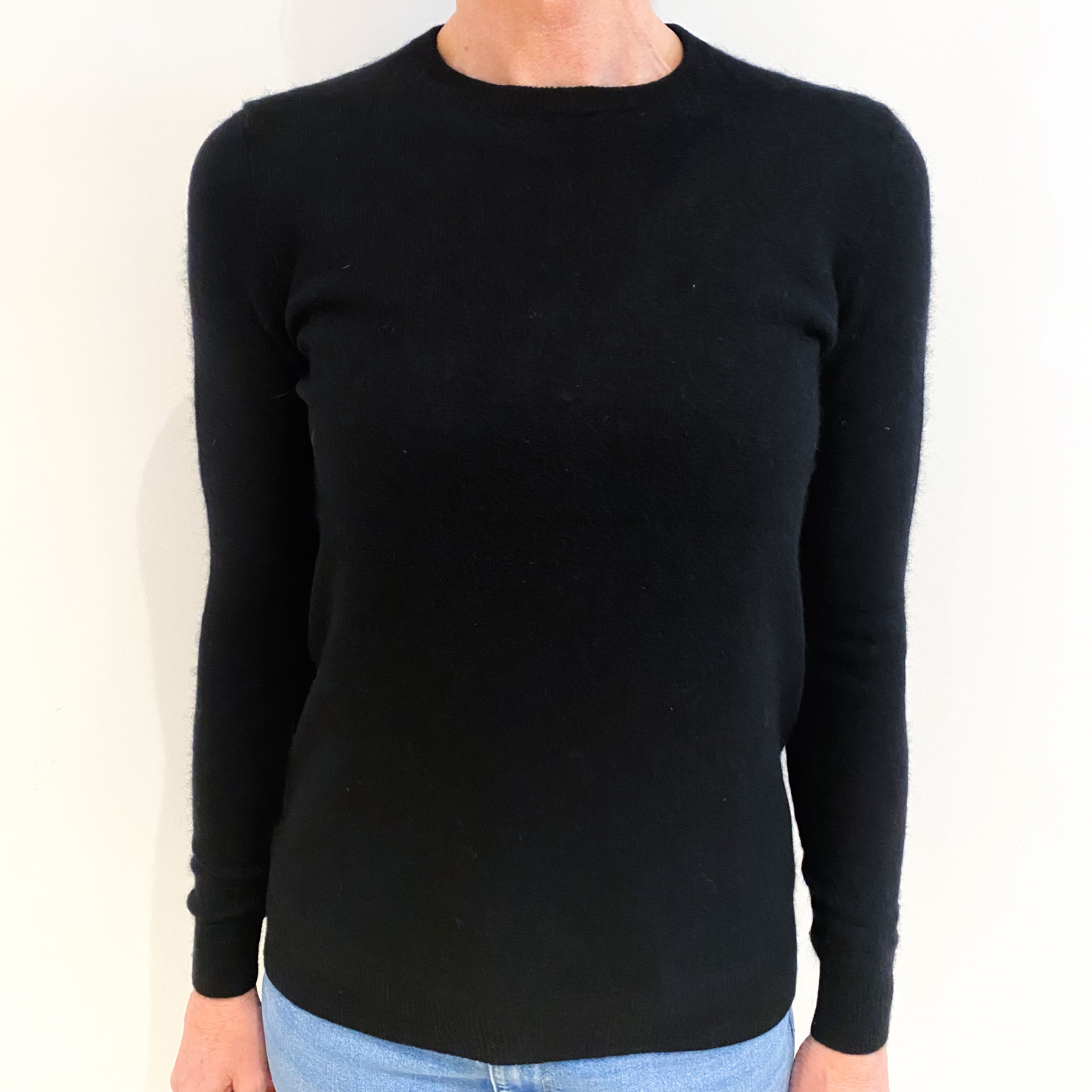 Black Cashmere Crew Neck Jumper Small