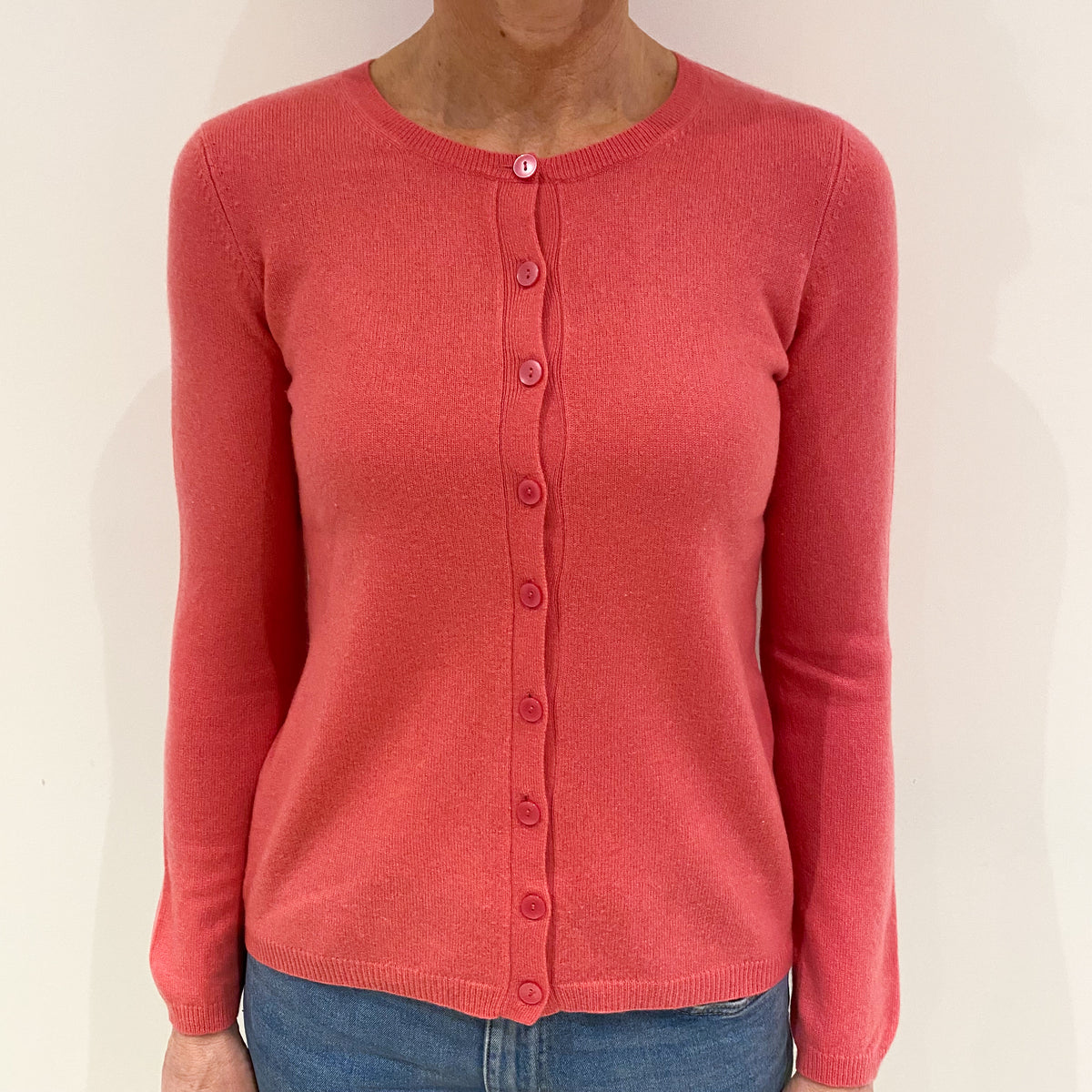 Rose Pink Cashmere Cardigan Small