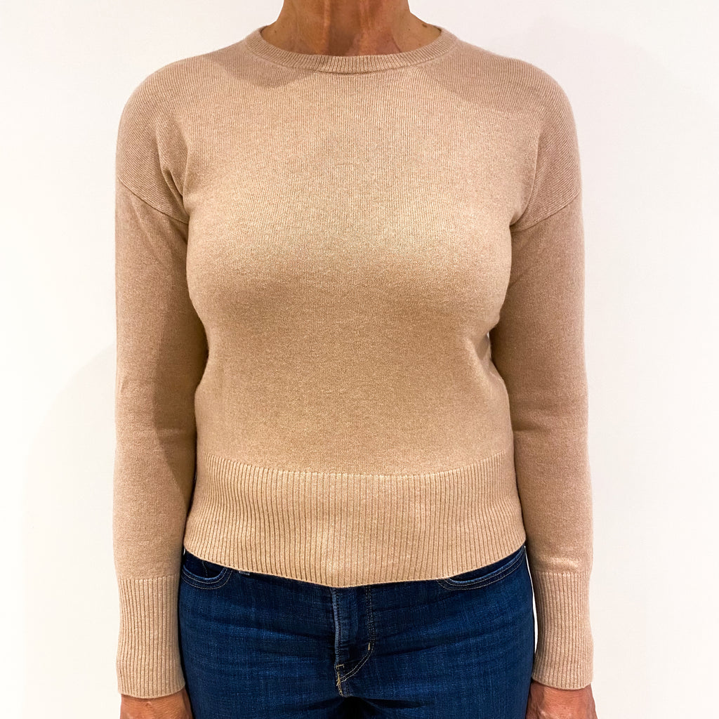 Pale Pink Cashmere Crew Neck Jumper Medium