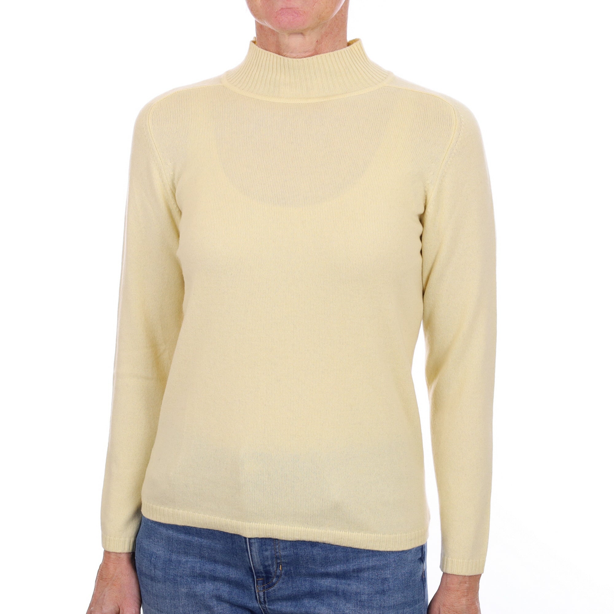 Primrose Yellow Cashmere Turtle Neck Jumper Small