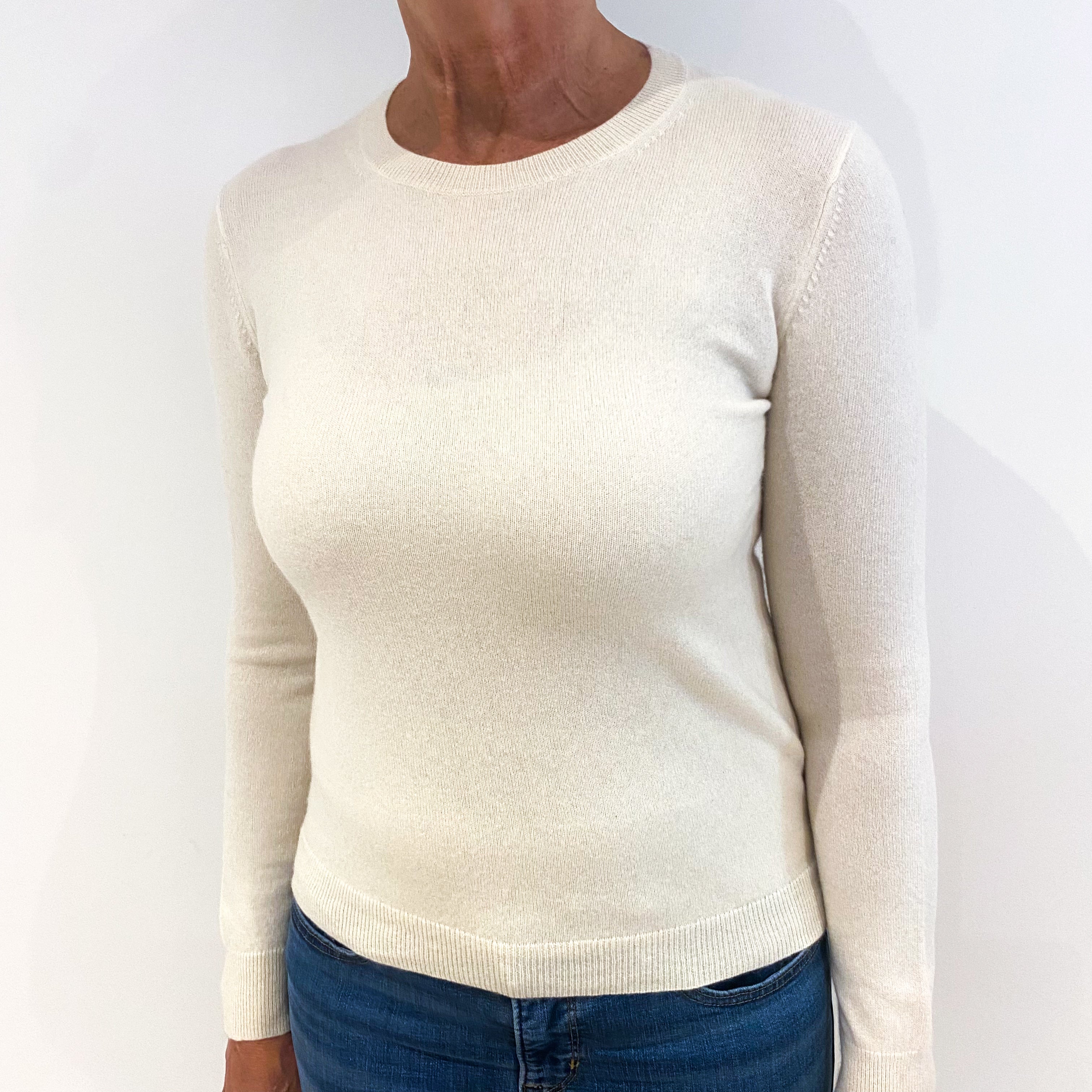 Cream Cashmere Crew Neck Jumper Medium