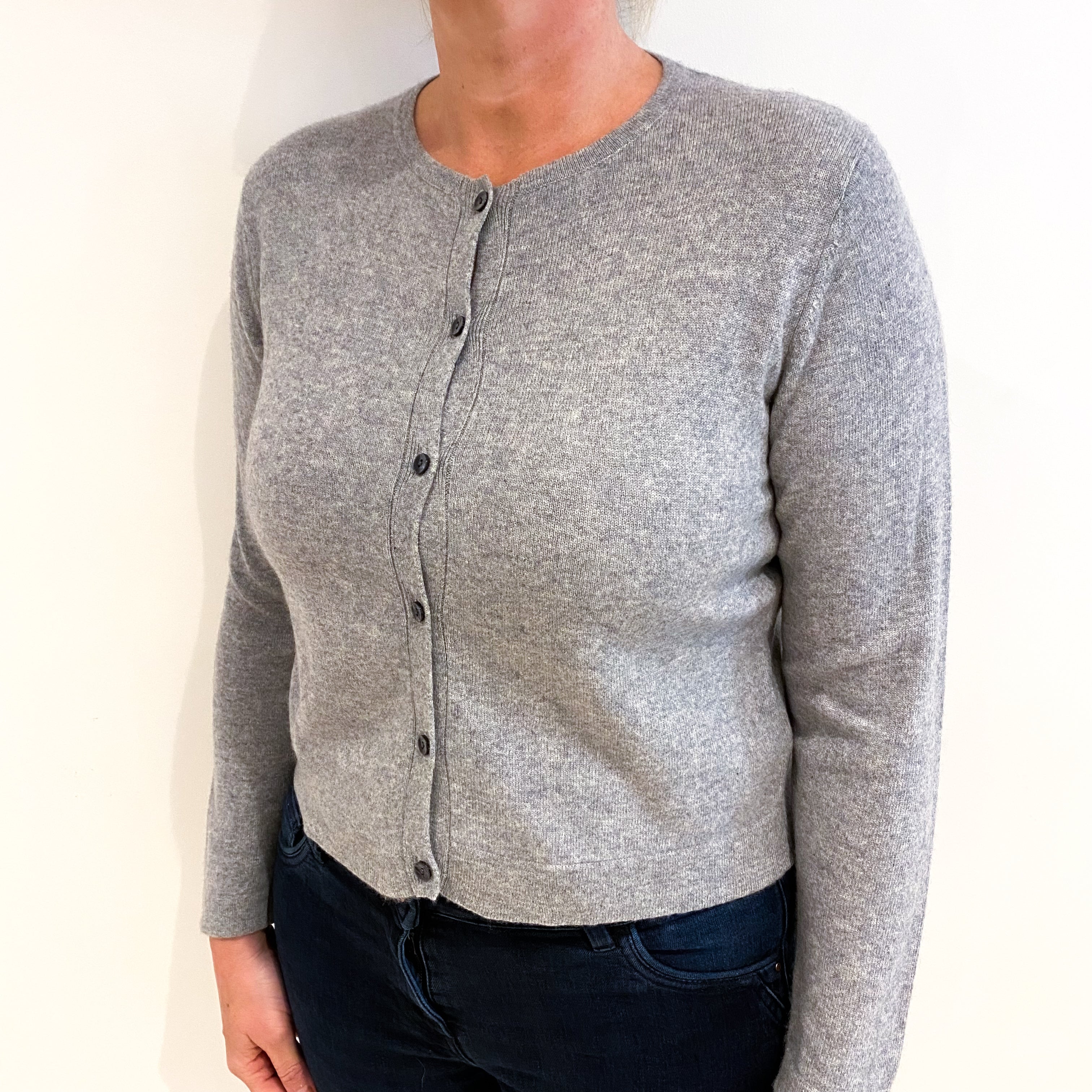 Smoke Grey Cashmere Cardigan Large