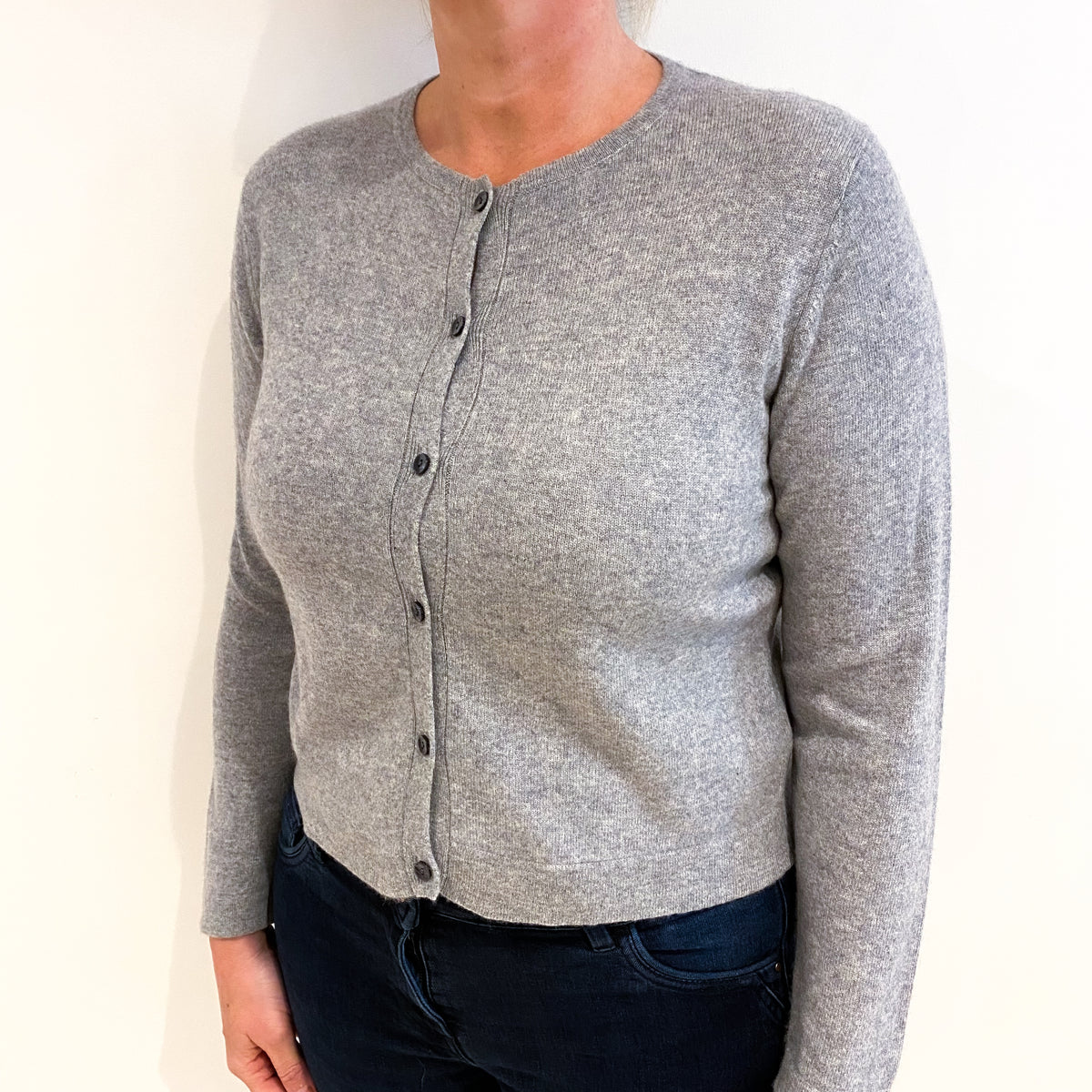 Smoke Grey Cashmere Cardigan Large