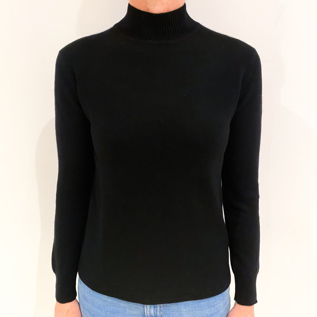 Black Cashmere Turtle Neck Jumper Small