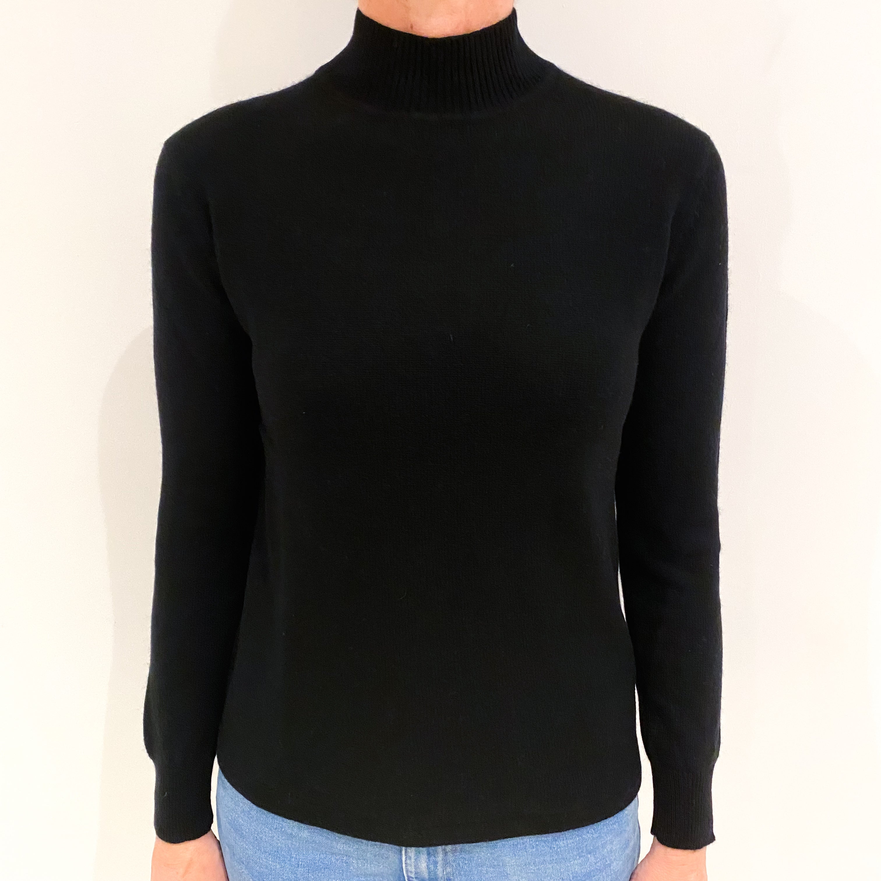 Black Cashmere Turtle Neck Jumper Small
