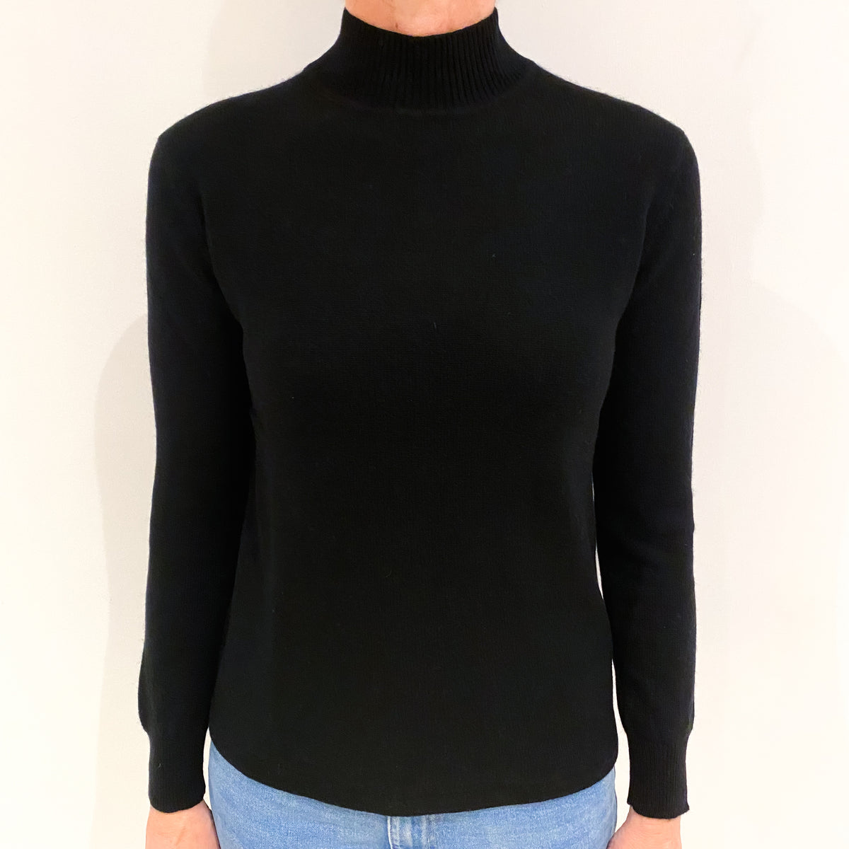 Black Cashmere Turtle Neck Jumper Small