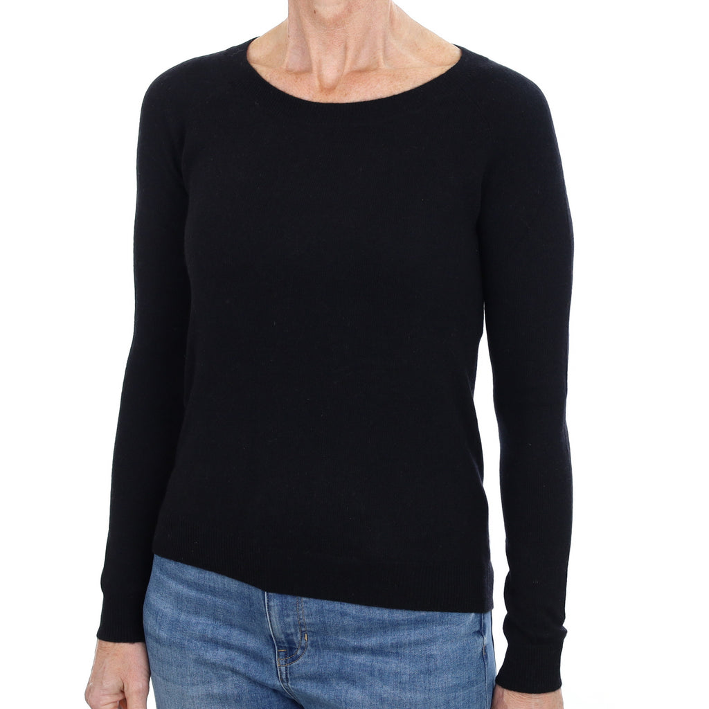Black Cashmere Crew Neck Jumper Small