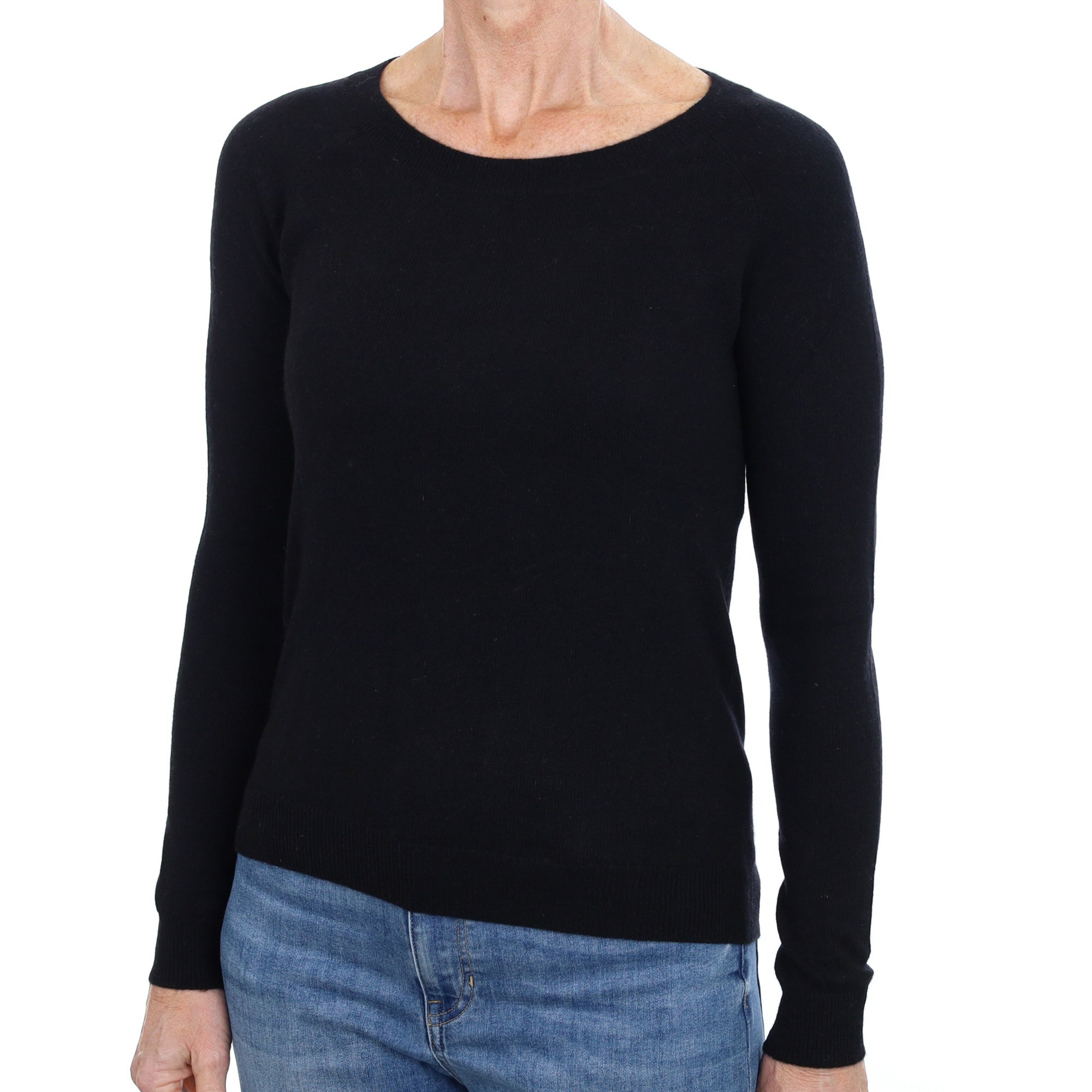 Black Cashmere Crew Neck Jumper Small