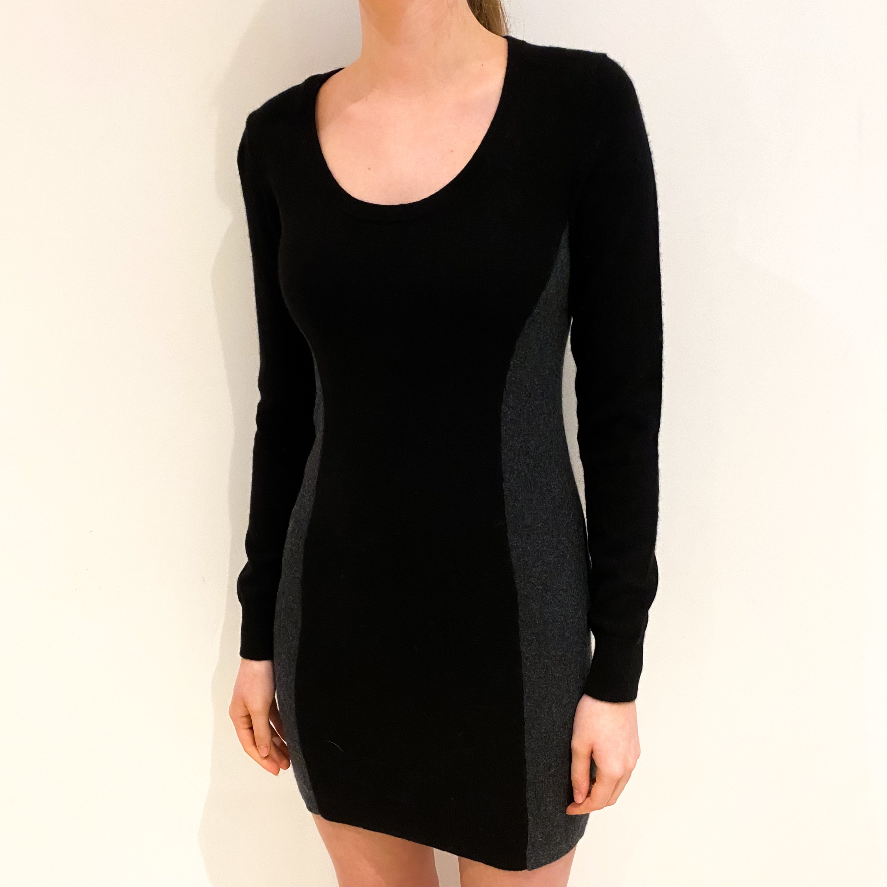 Black Cashmere Scoop Neck Dress Extra Small