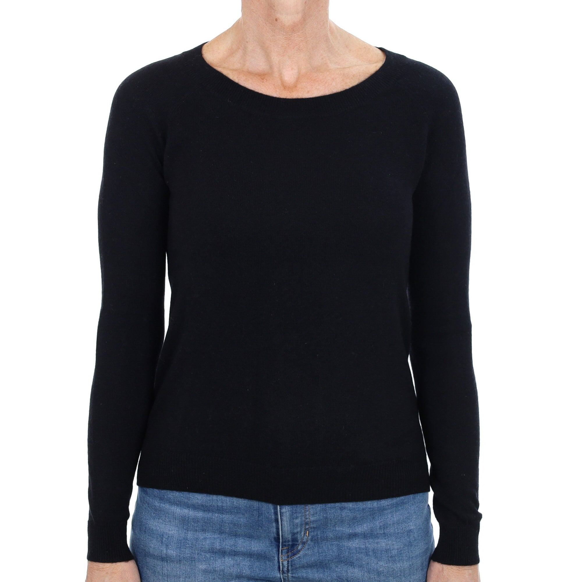 Black Cashmere Crew Neck Jumper Small