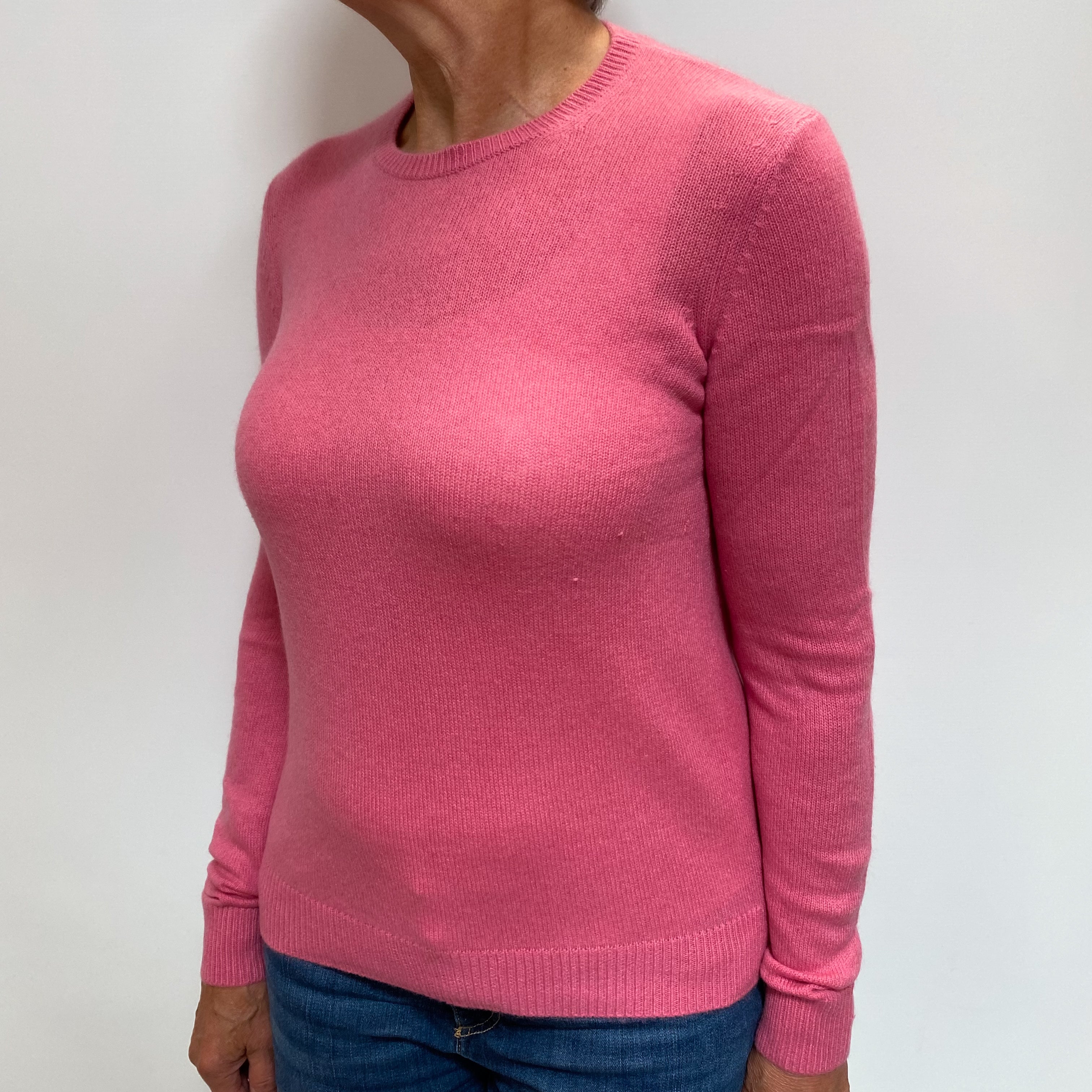 Theory Loganberry Pink Cashmere Crew Neck Jumper Medium