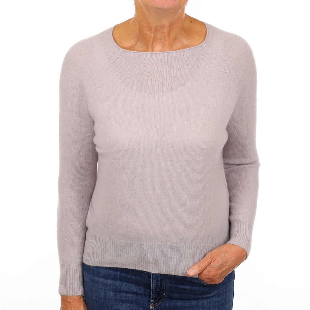 Thistle Purple Cashmere Crew Neck Jumper Medium