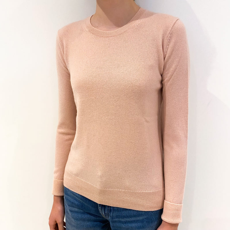 Everlane Shell Pink Cashmere Crew Neck Jumper Extra Small