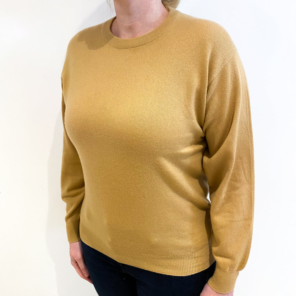 Caramel Brown Cashmere Crew Neck Jumper Large