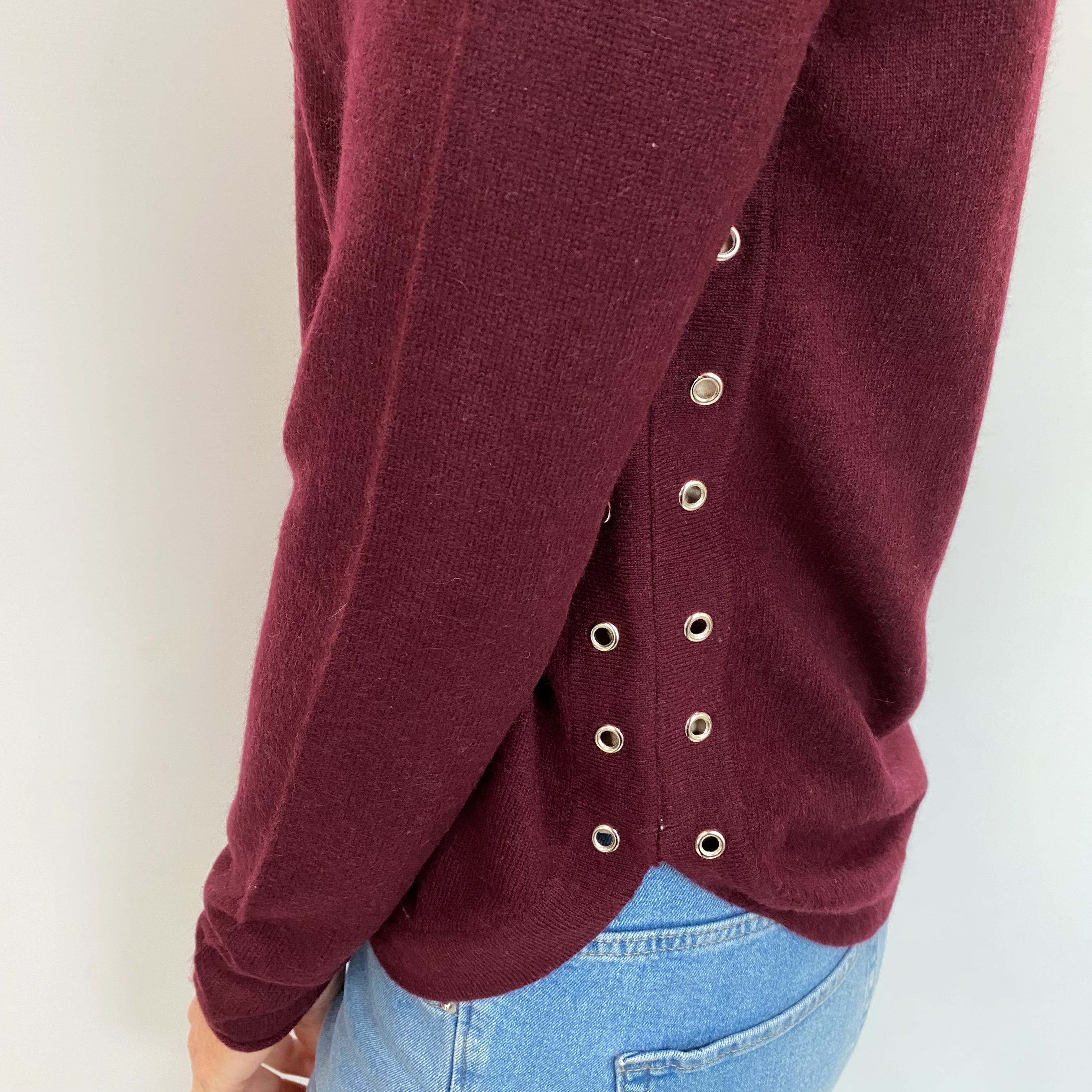 Mulberry Purple Cashmere Crew Neck Jumper Small