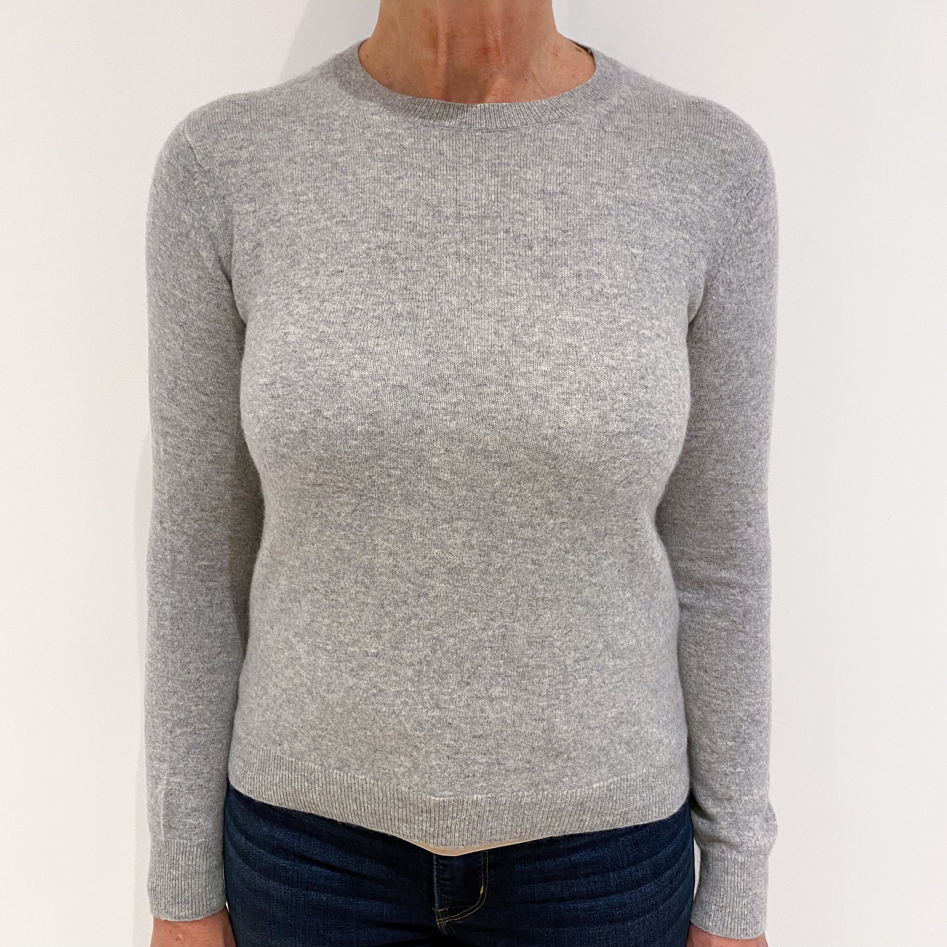 Smoke Grey Cashmere Crew Neck Jumper Medium