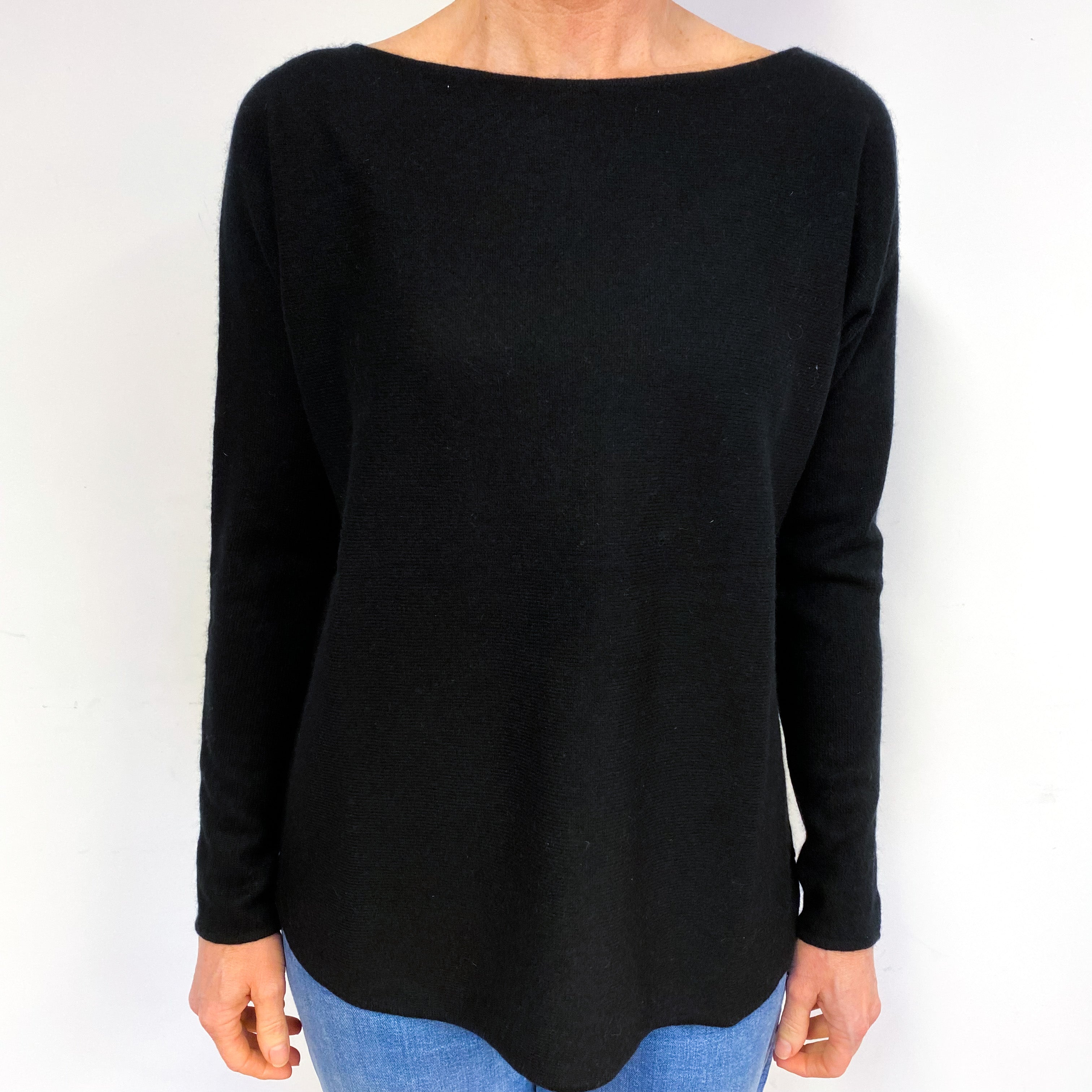 Black Cashmere Crew Neck Jumper Medium