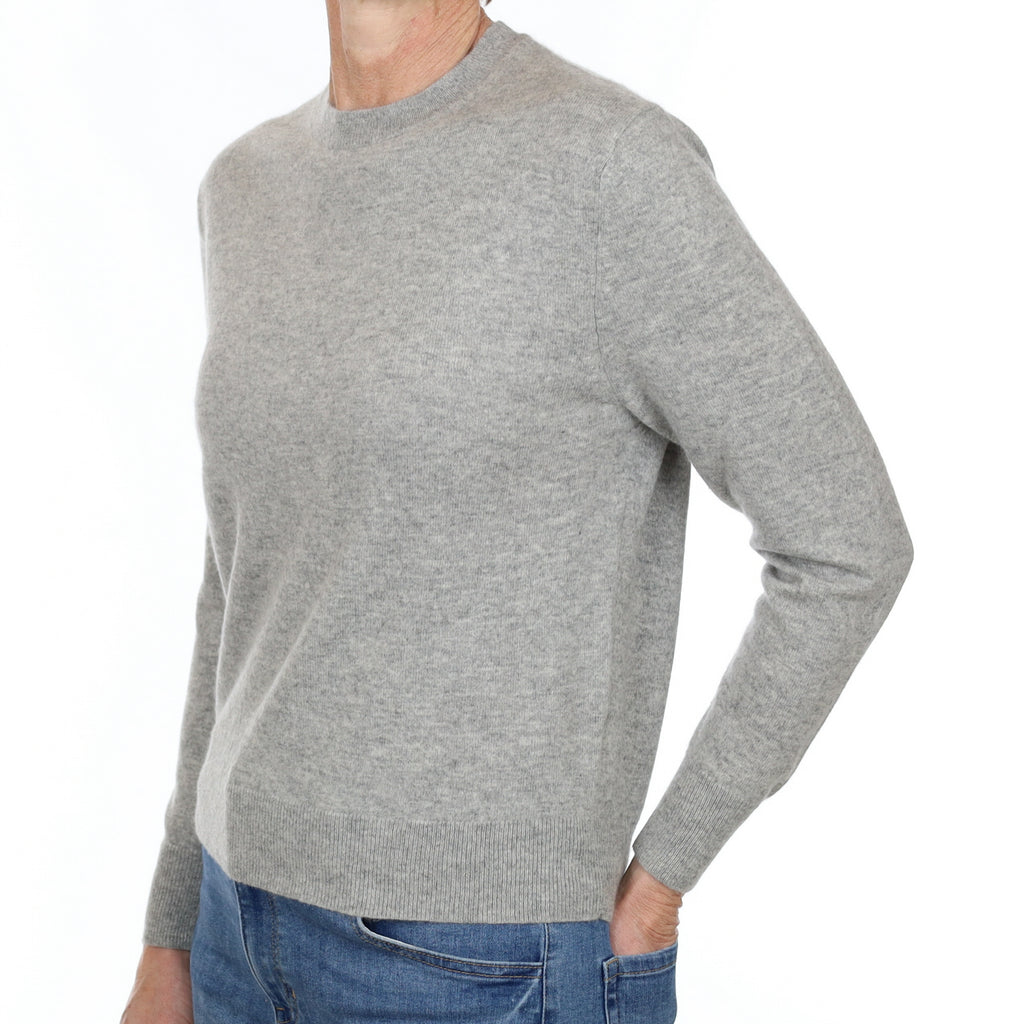Smoke Grey Cashmere Crew Neck Jumper Small