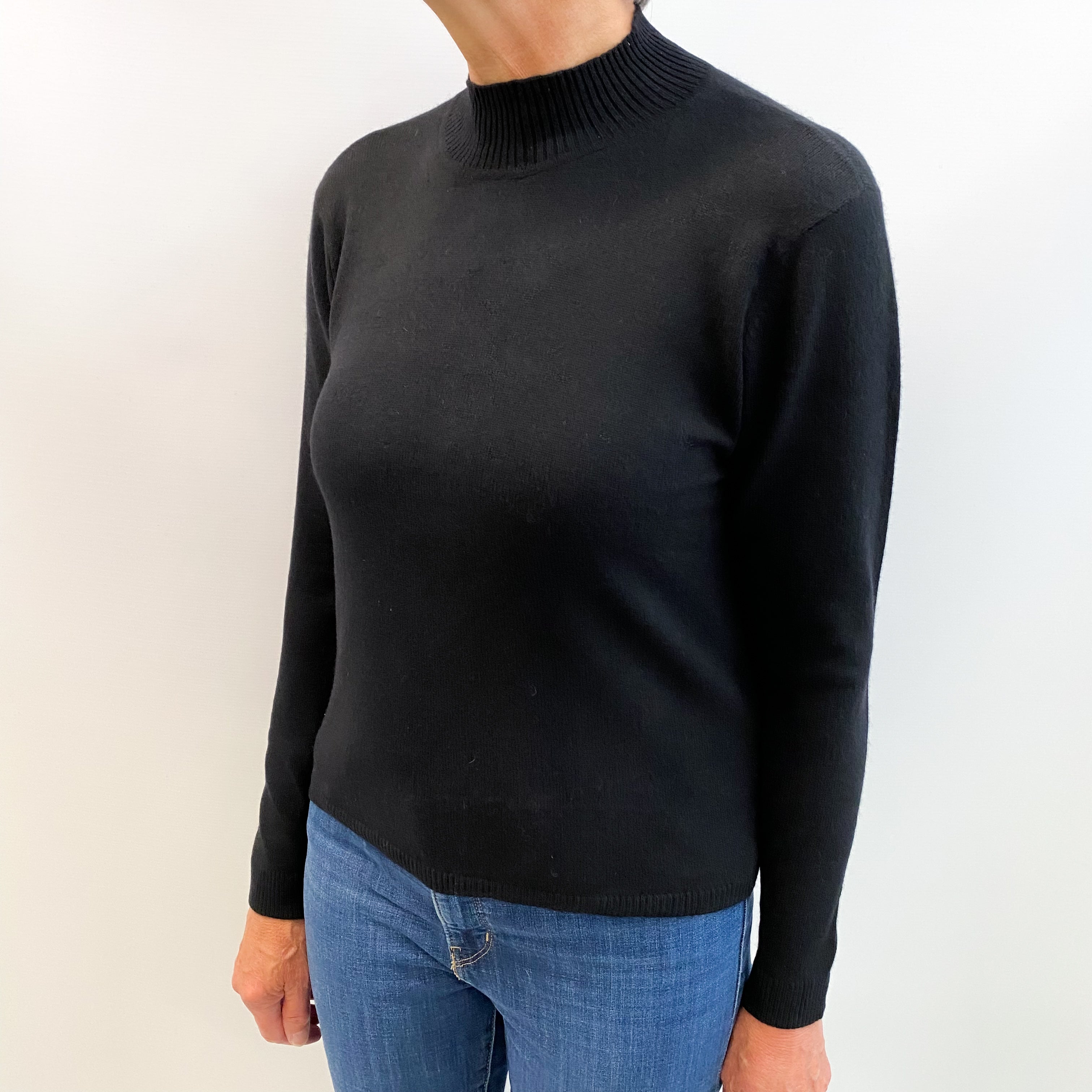 Black Cashmere Turtle Neck Jumper Medium