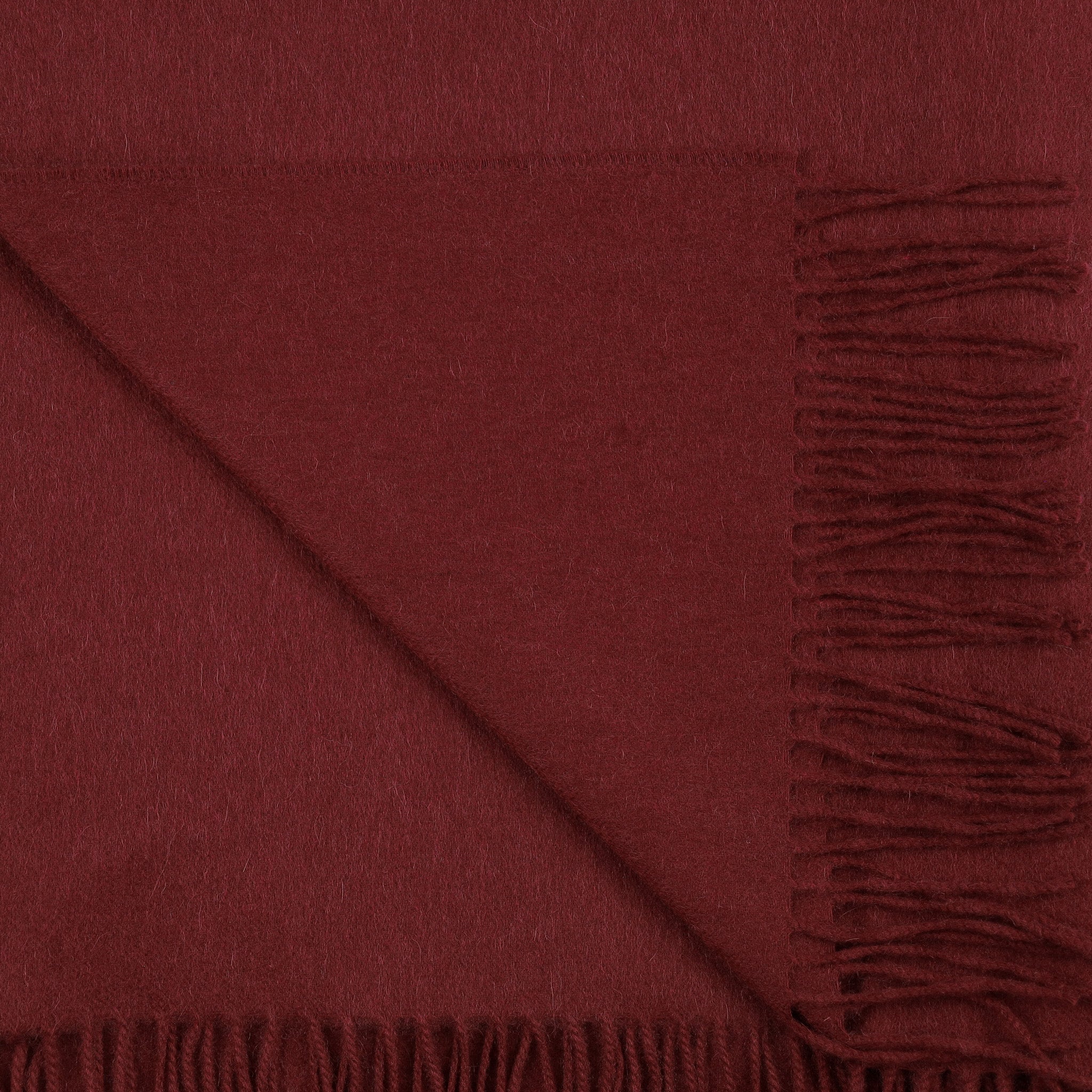 Brand New Scottish Burgundy Red Woven Cashmere Blanket