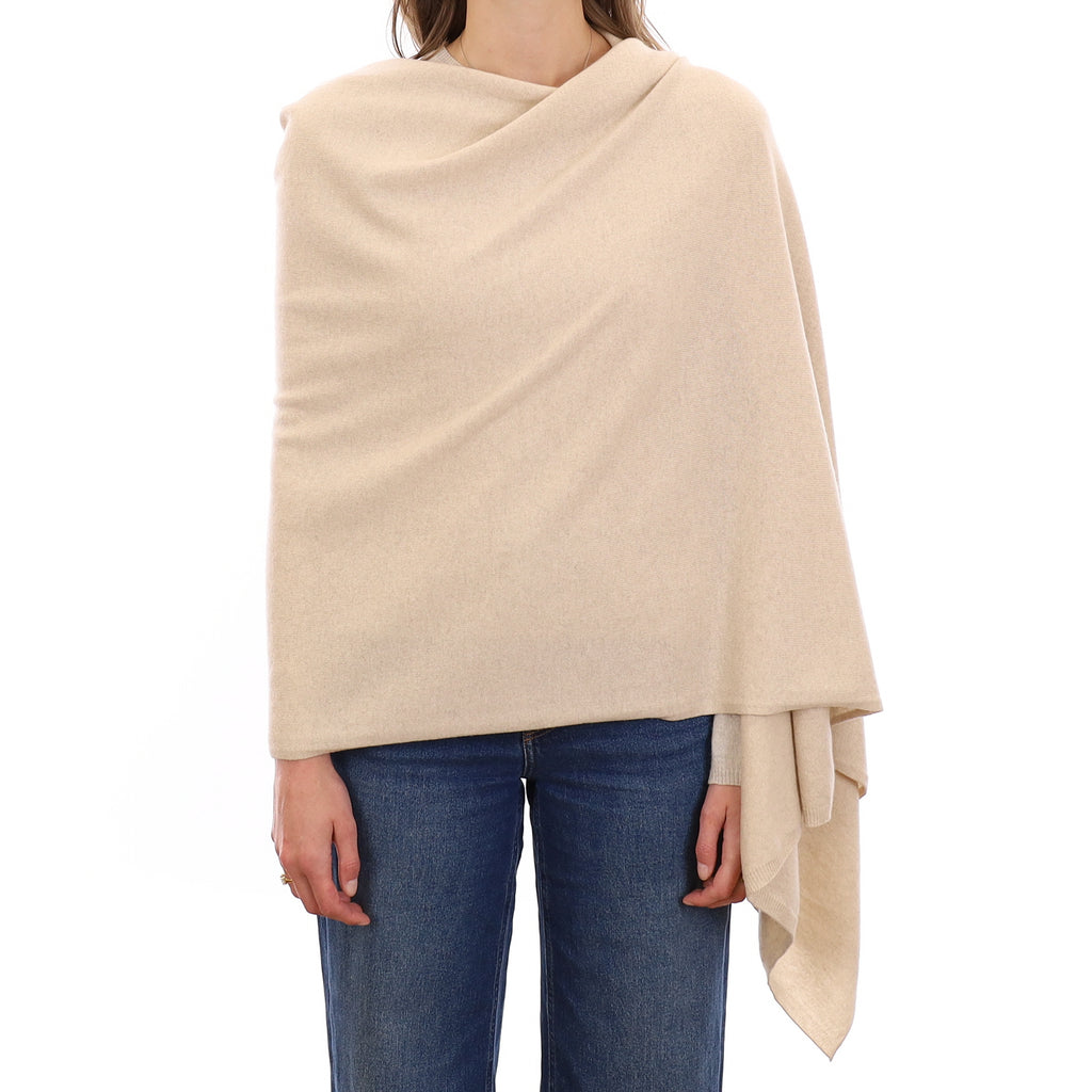 Brand New Sand Beige Recycled Cashmere Luxury Wrap