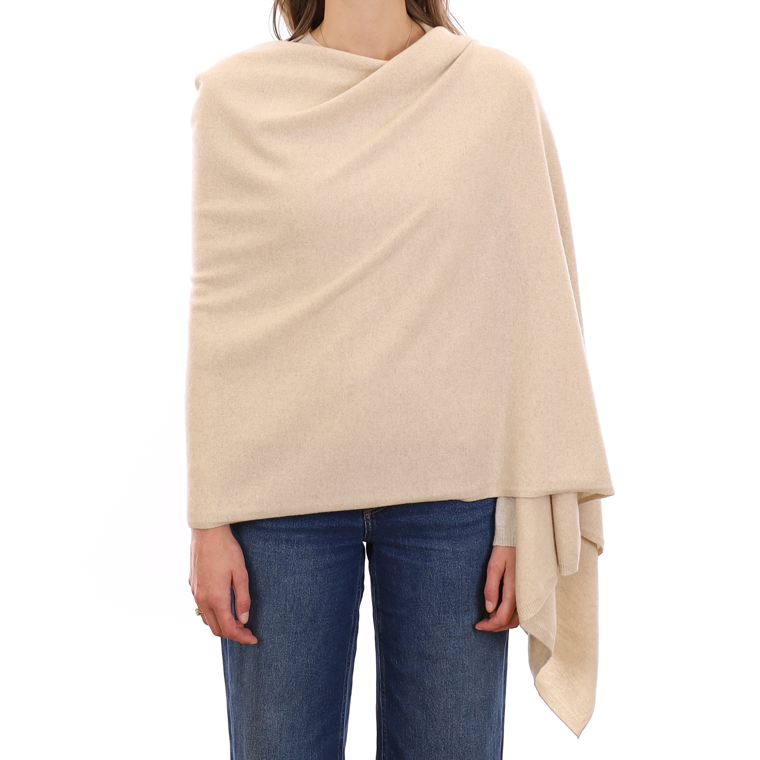 Brand New Sand Beige Recycled Cashmere Luxury Wrap