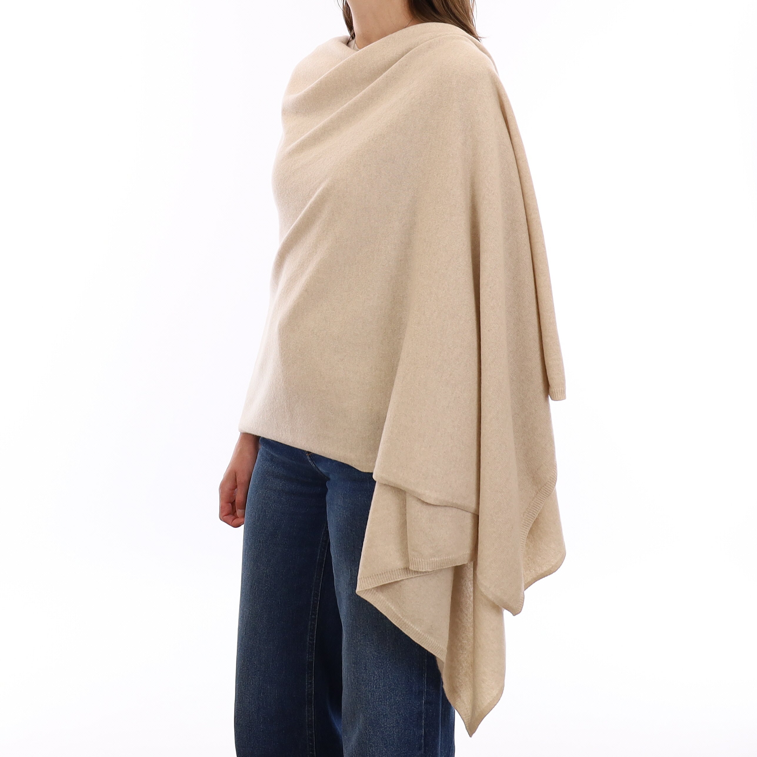 Brand New Sand Beige Recycled Cashmere Luxury Wrap