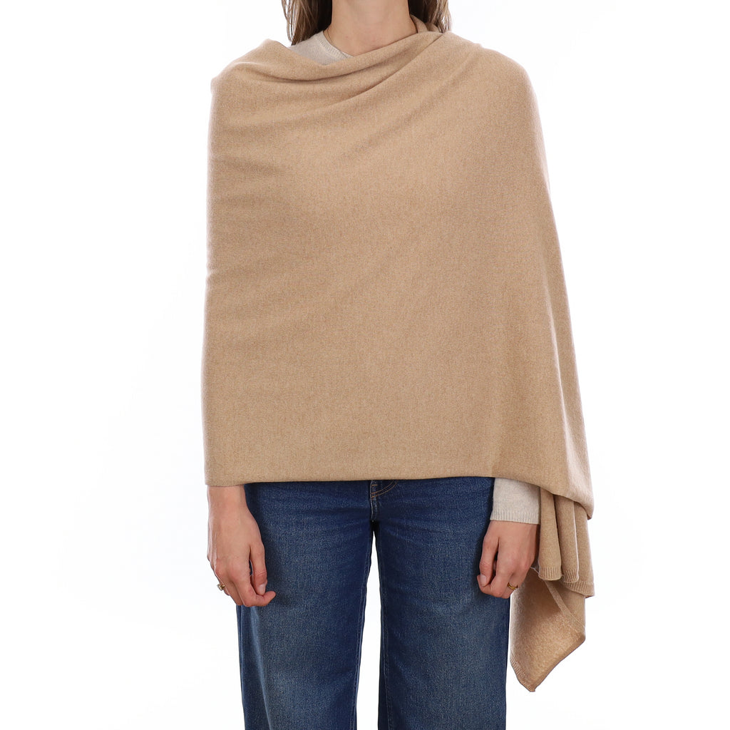 Brand New Caramel Recycled Cashmere Luxury Wrap