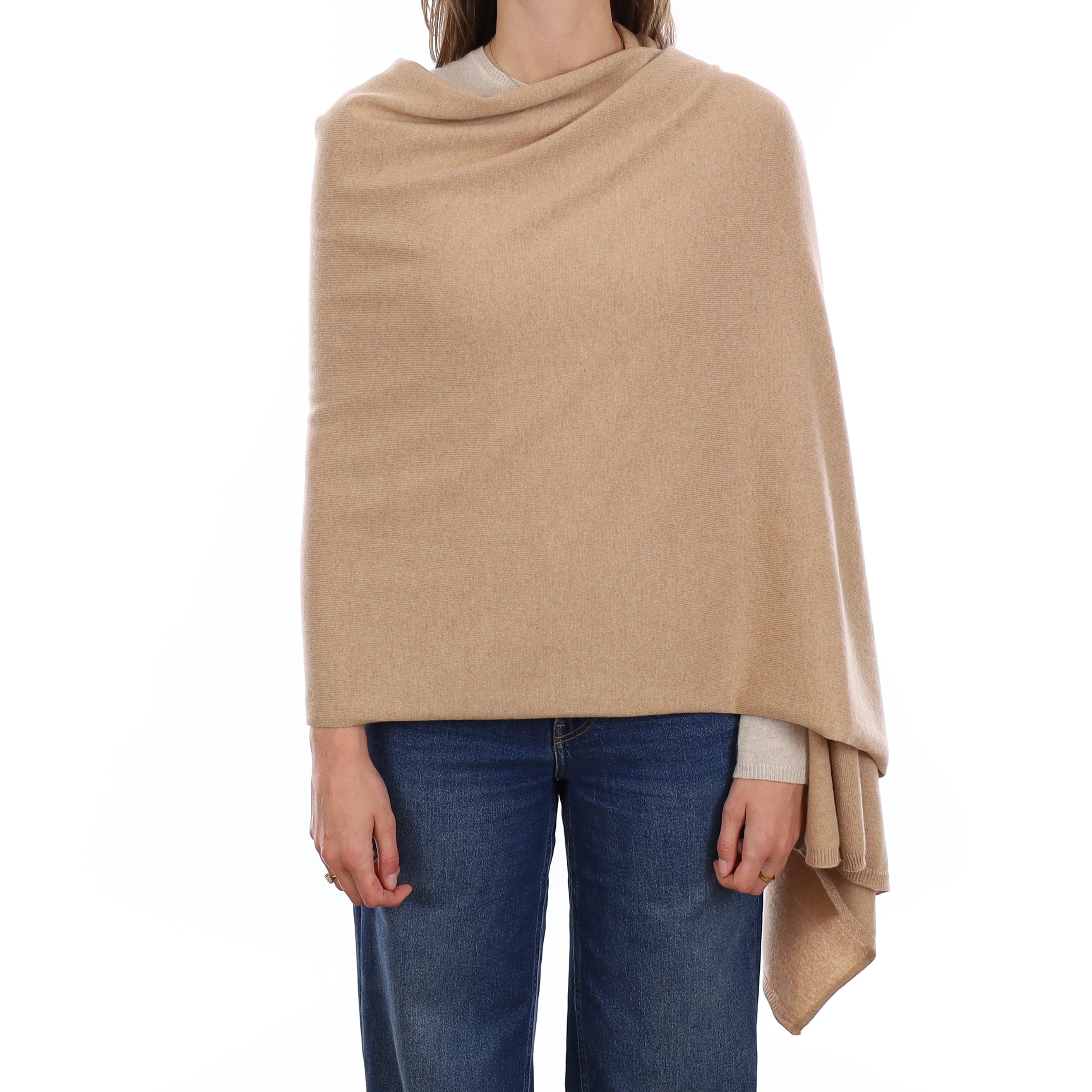 Brand New Caramel Recycled Cashmere Luxury Wrap